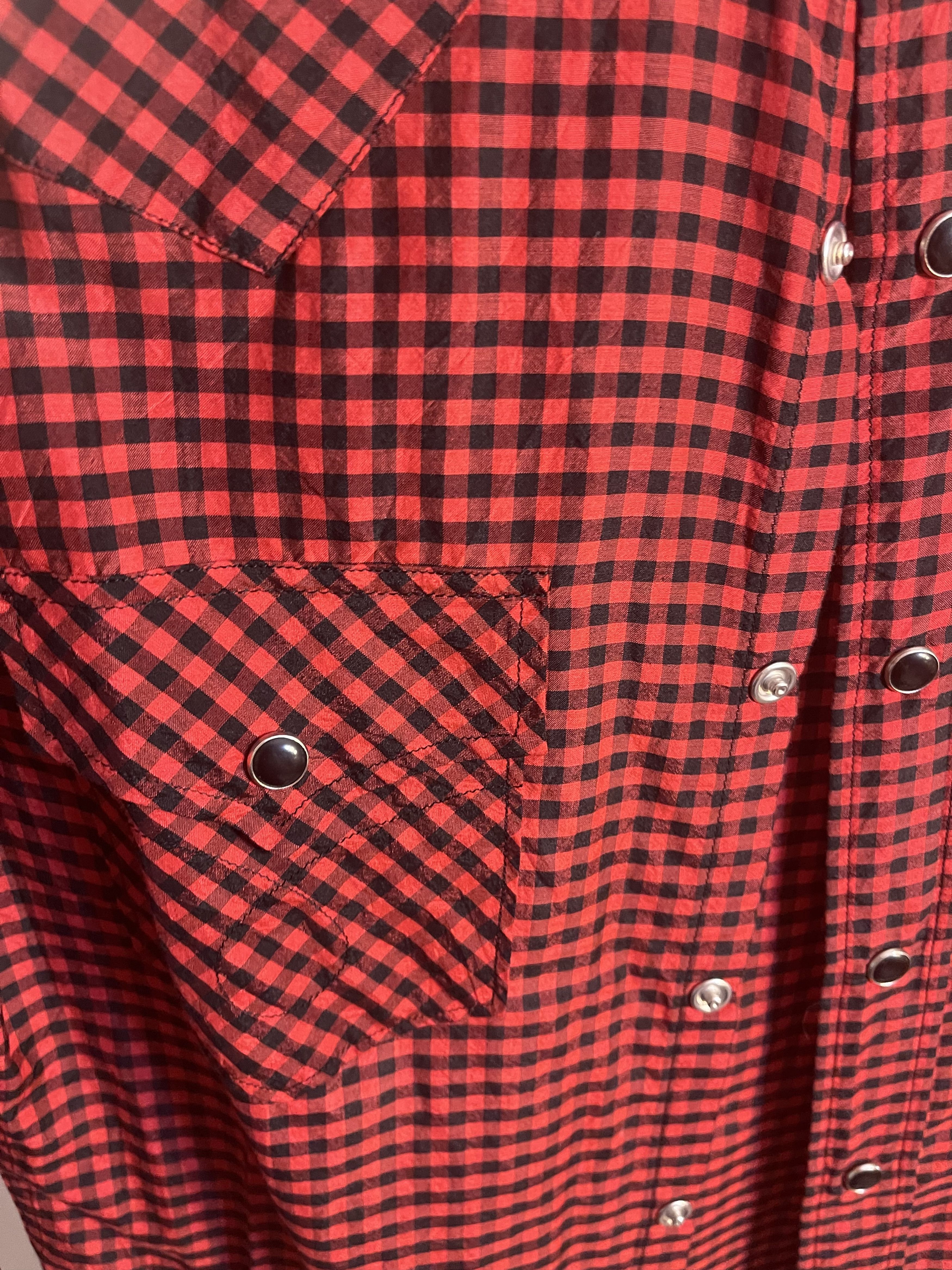 Rare SL Hedi 2015 cotton / silk checked western flannel
