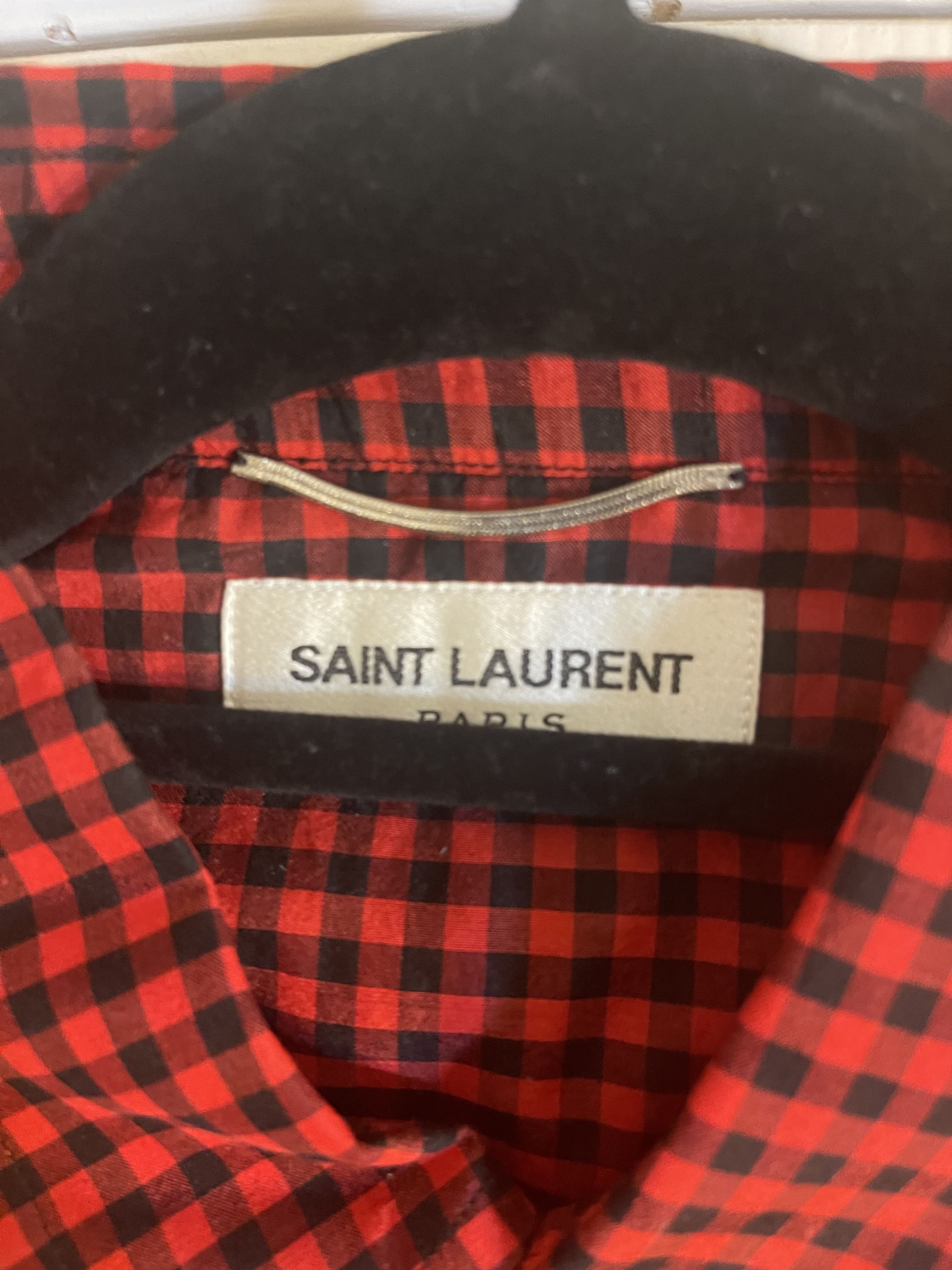 Rare SL Hedi 2015 cotton / silk checked western flannel