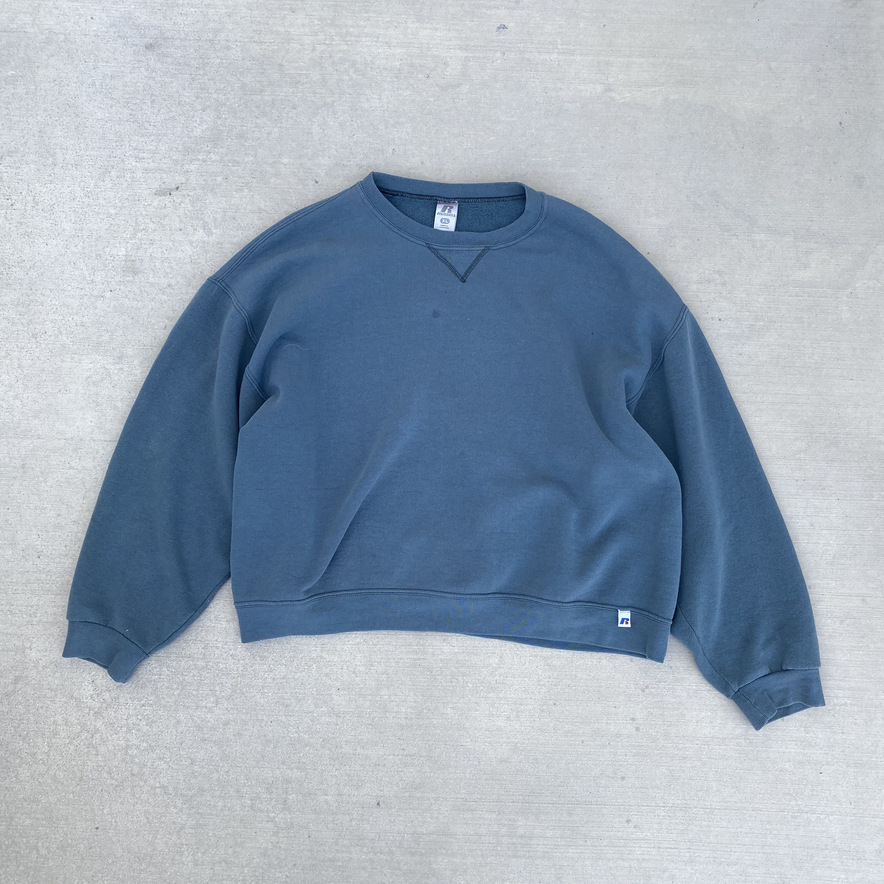 VINTAGE GREEN BOXY RUSSEL CREWNECK SWEATSHIRT