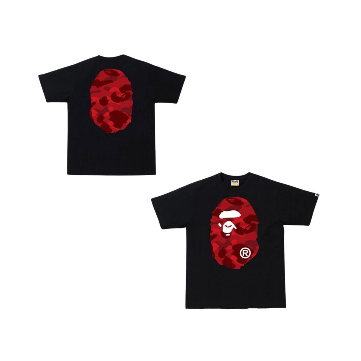 Bape BAPE Color Camo Big Ape Head T-Shirt Black/Red | Grailed