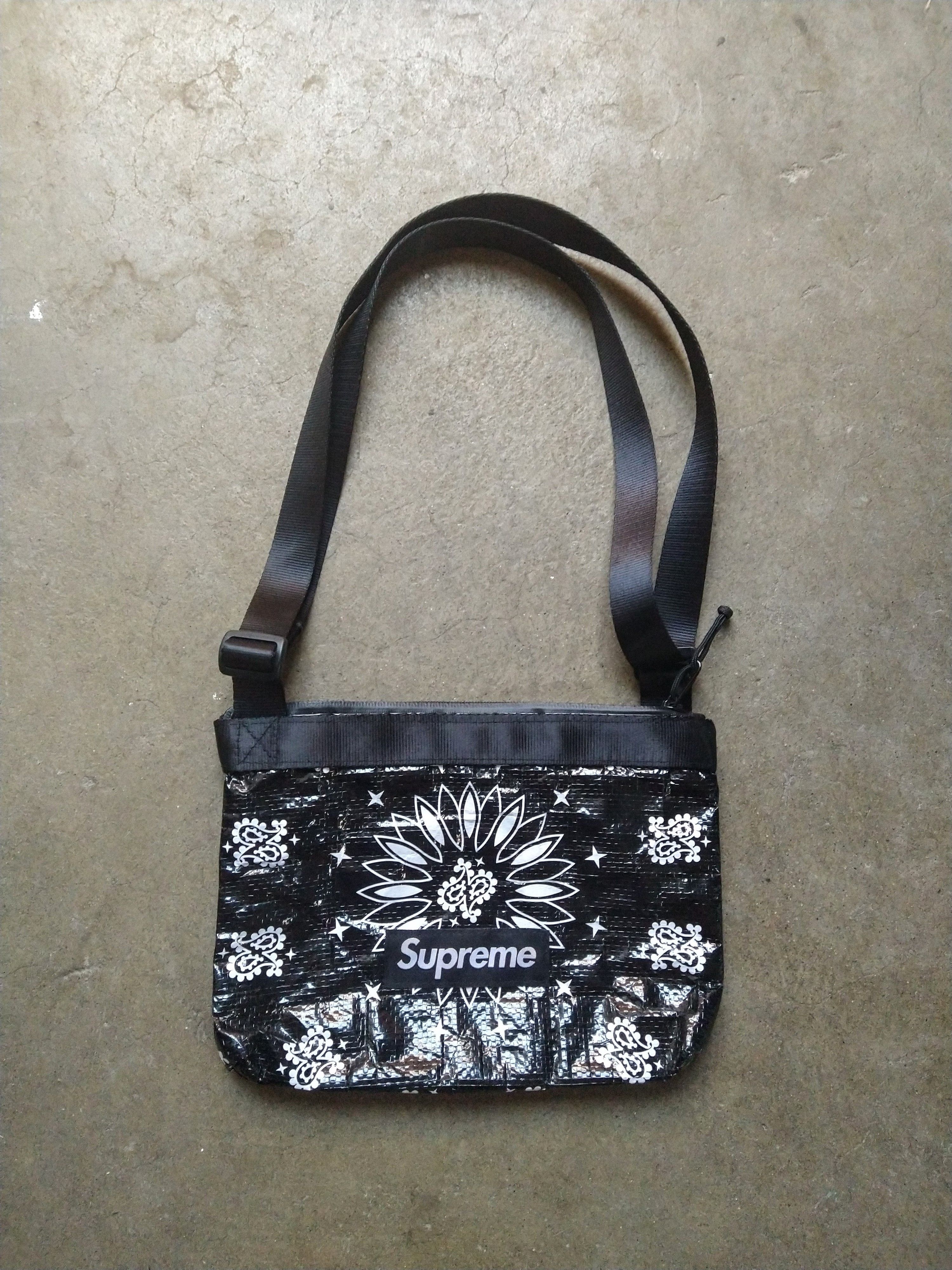 Supreme Supreme Bandana Tarp Shoulder Bag Black Paisley SS21 Grailed