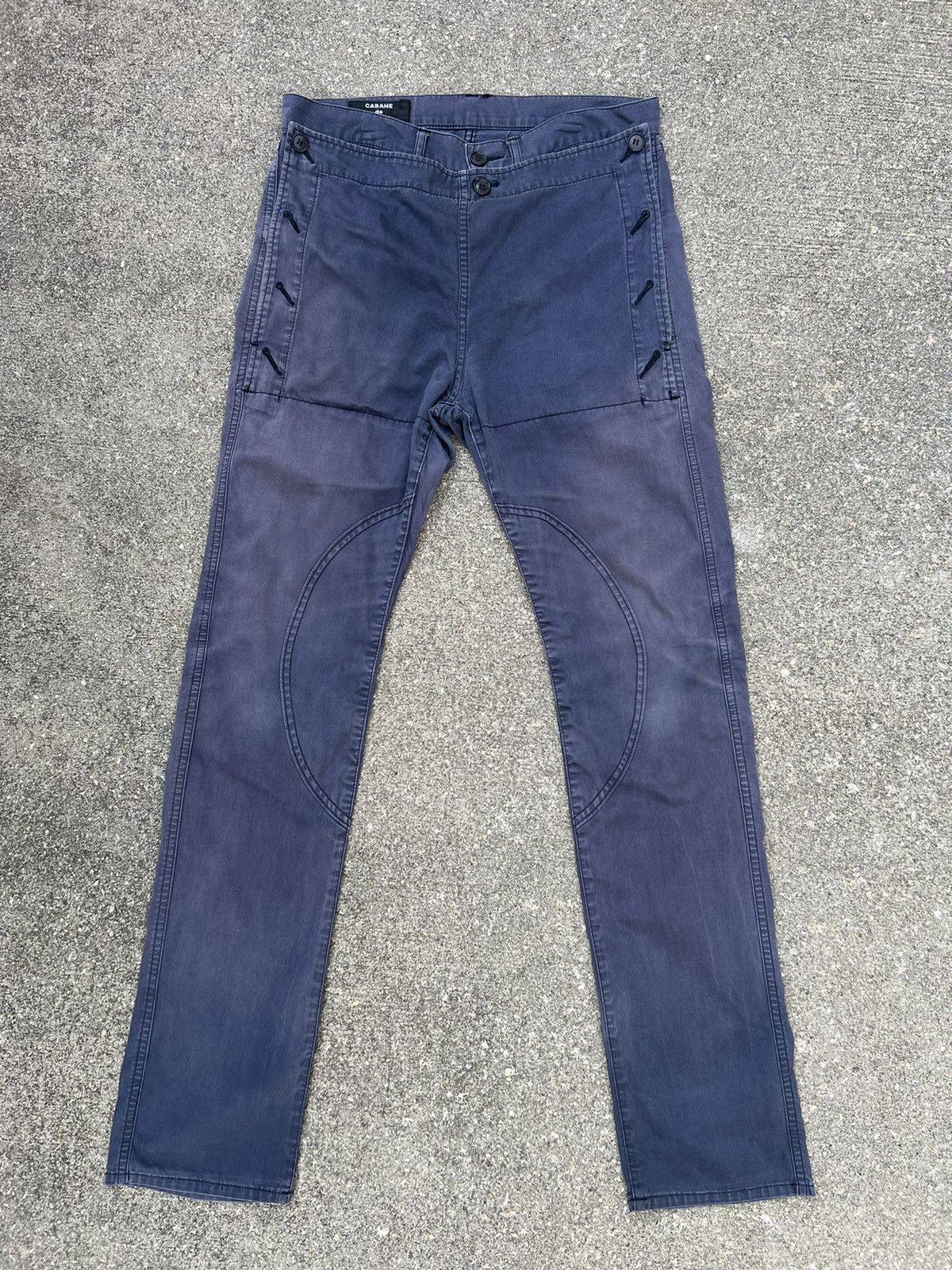 CABANE de ZUCCa VTG Cabane De Zucca Sun Faded Navy Blue Crackerjack Trouser Size US 30 / EU 46 - 1 Thumbnail