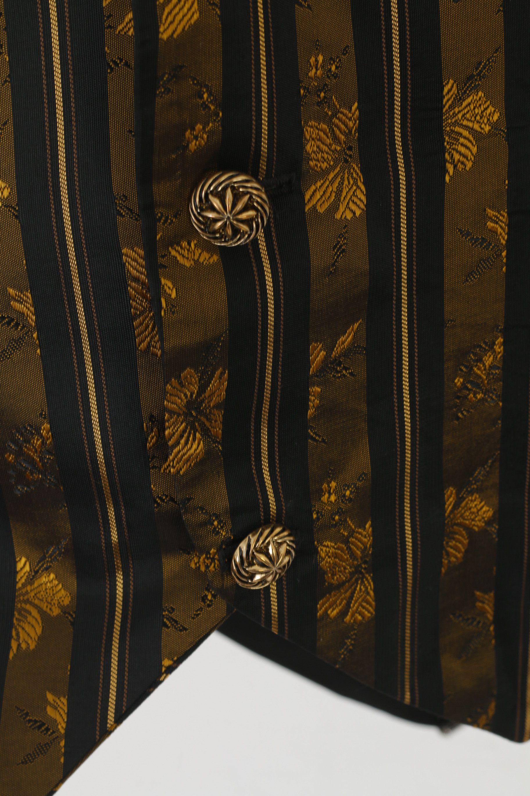 Vintage Vintage Men S Waistcoat Black Gold Striped 3012 Size 36R - 3 Thumbnail