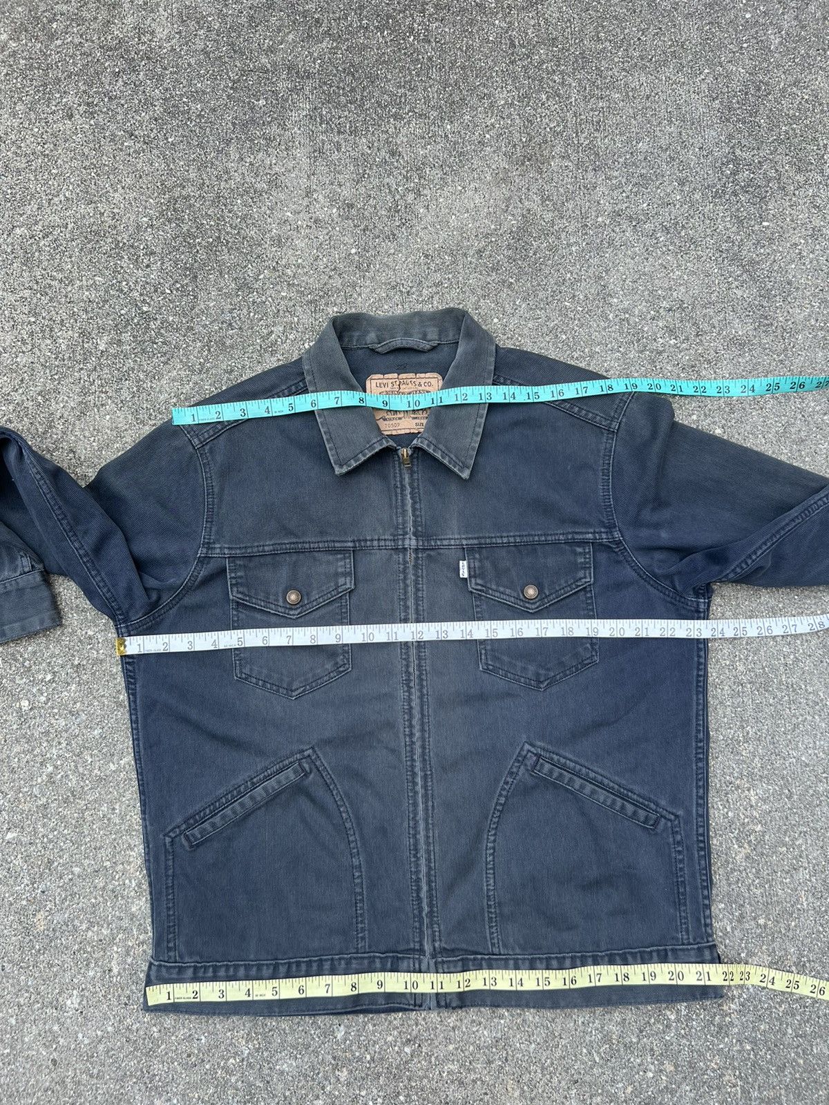 Levi's Vintage 1997 Levi’s Distress Sun Faded Cord Jacket Trashed Size US XL / EU 56 / 4 - 2 Thumbnail