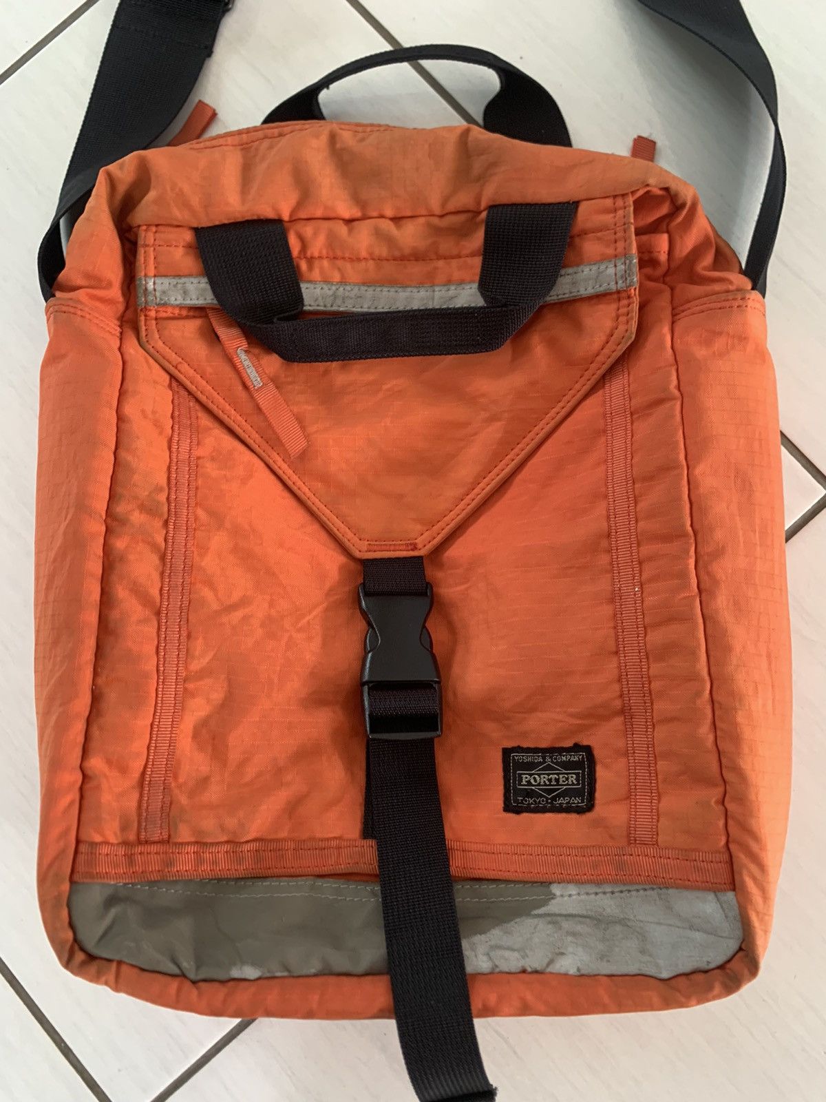 Porter Rare porter bag in orange colour. Grailed