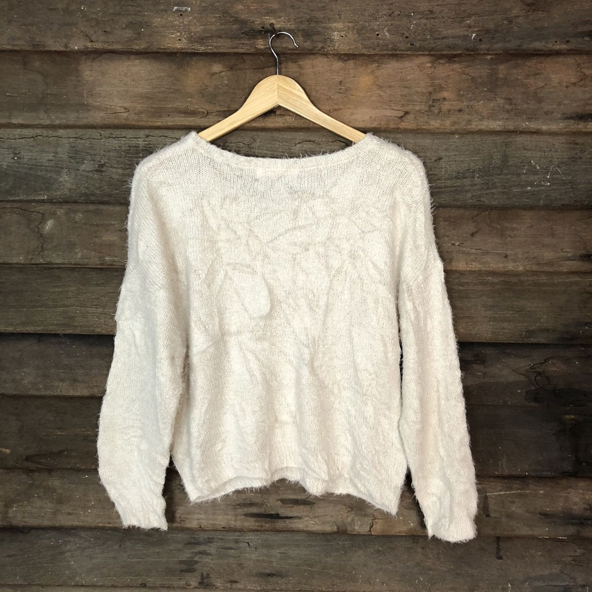 Homespun Knitwear × Japanese Brand × Vintage Anna Basket Brown Shag Shaggy Fur Mohair Knitwear #6952 Size M / US 6-8 / IT 42-44 - 9 Thumbnail