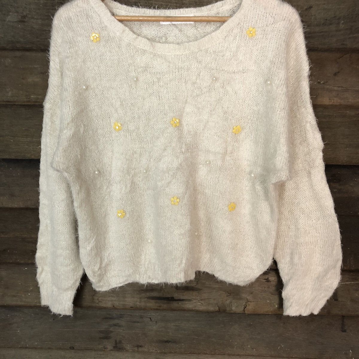 Homespun Knitwear × Japanese Brand × Vintage Anna Basket Brown Shag Shaggy Fur Mohair Knitwear #6952 Size M / US 6-8 / IT 42-44 - 3 Thumbnail