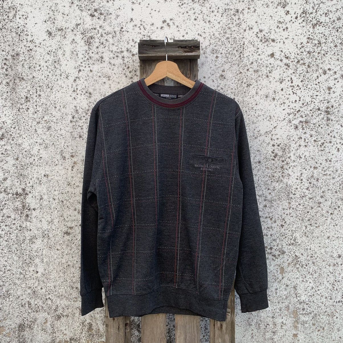 Japanese Brand × Michiko Koshino × Michiko Koshino London Vintage Michiko London Koshino Check Sweater Plaid Pullover Size US L / EU 52-54 / 3 - 1 Thumbnail