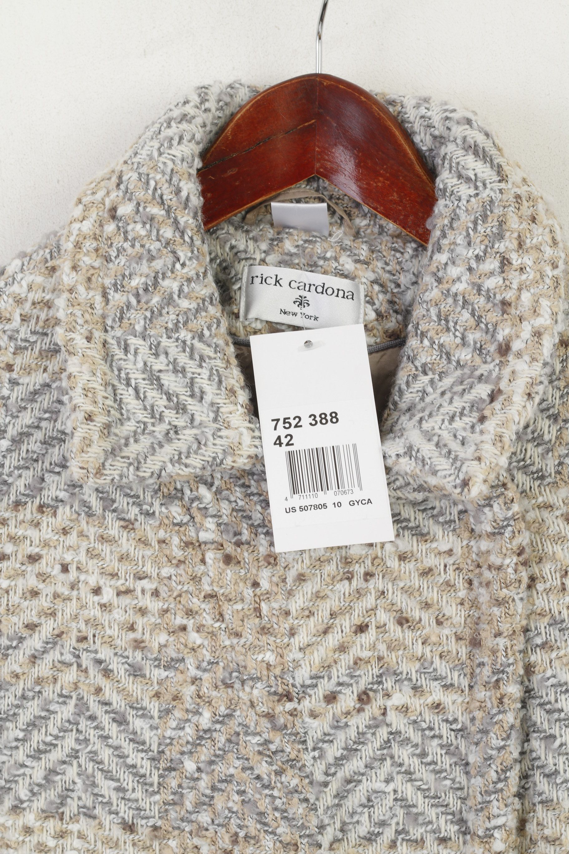Vintage New Rick Cardona Women 16 42 M/L Coat Beige 3215 Size XL / US 12-14 / IT 48-50 - 2 Thumbnail