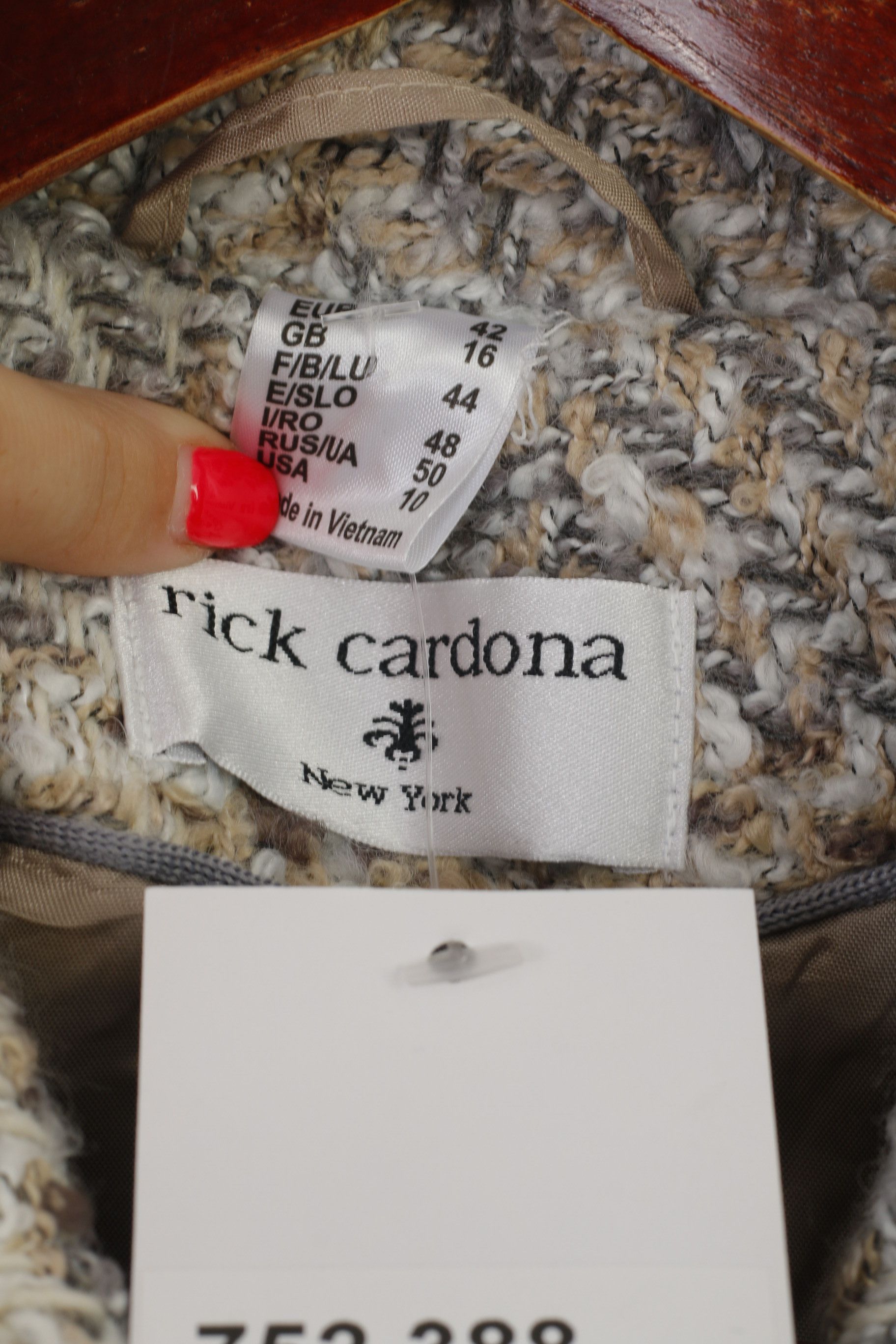 Vintage New Rick Cardona Women 16 42 M/L Coat Beige 3215 Size XL / US 12-14 / IT 48-50 - 4 Thumbnail