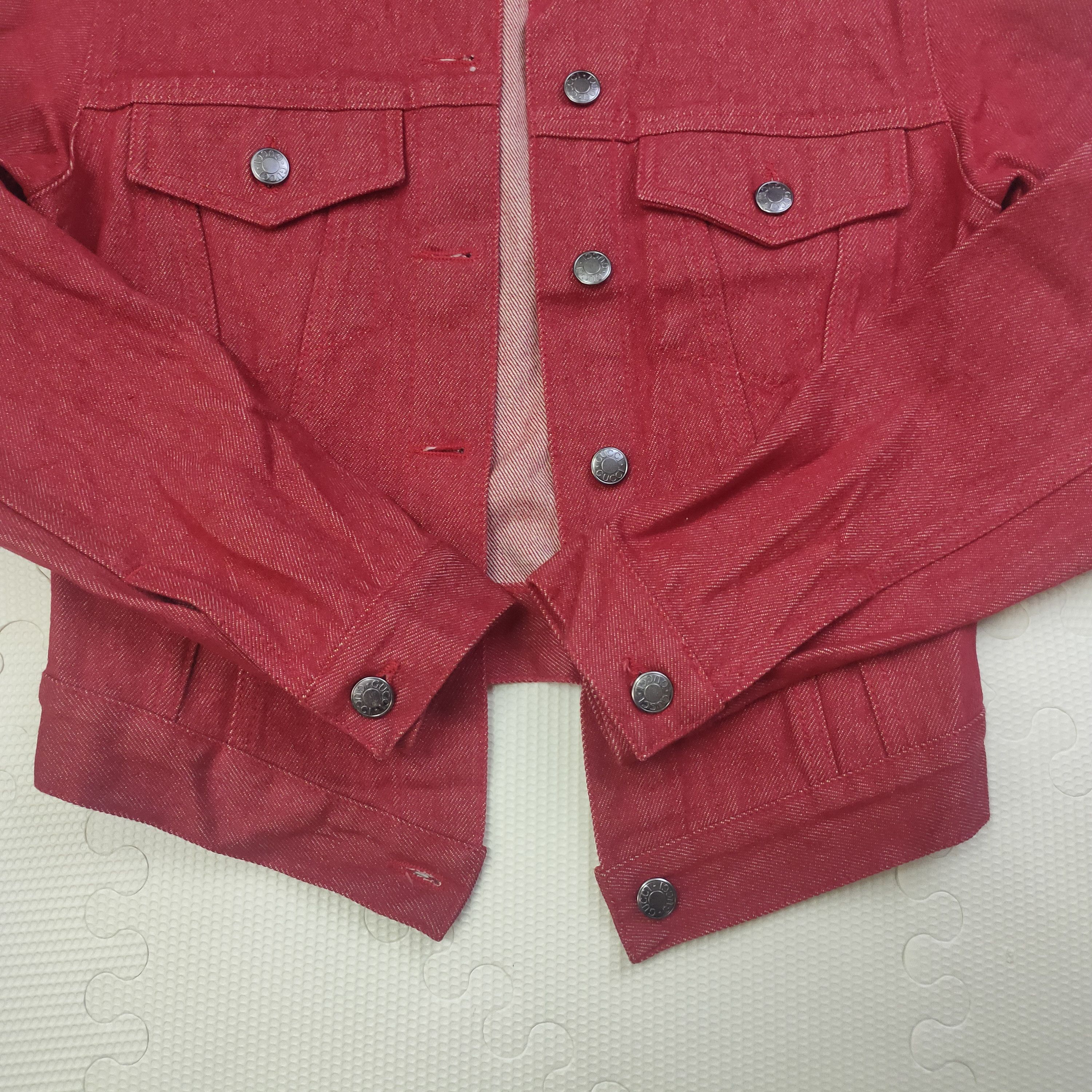 Gucci Gucci by Tom Ford 1999 Red Denim Jacket Size XS / US 0-2 / IT 36-38 - 5 Thumbnail