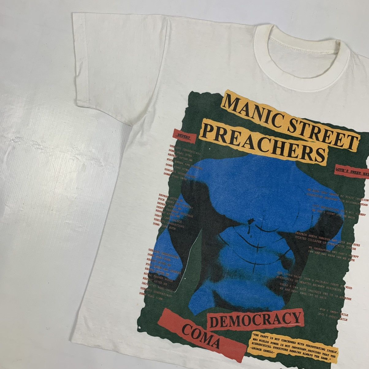 Band Tees Vintage 1991 Manic Street Preachers Democracy Coma Song Size US L / EU 52-54 / 3 - 2 Thumbnail