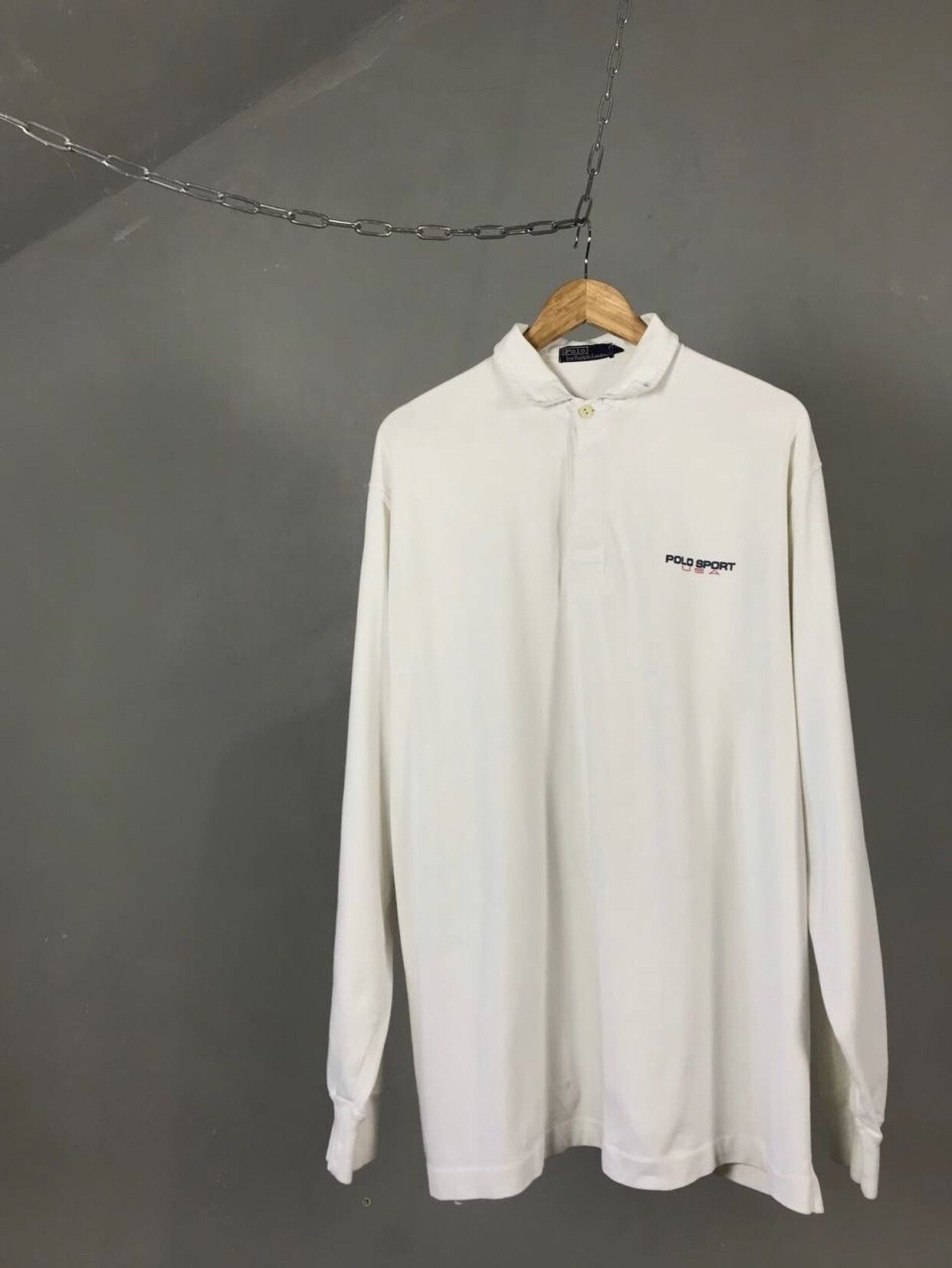 Polo Ralph Lauren Polo Ralph Lauren Sport USA vintage polo longsleeve Size US L / EU 52-54 / 3 - 1 Thumbnail