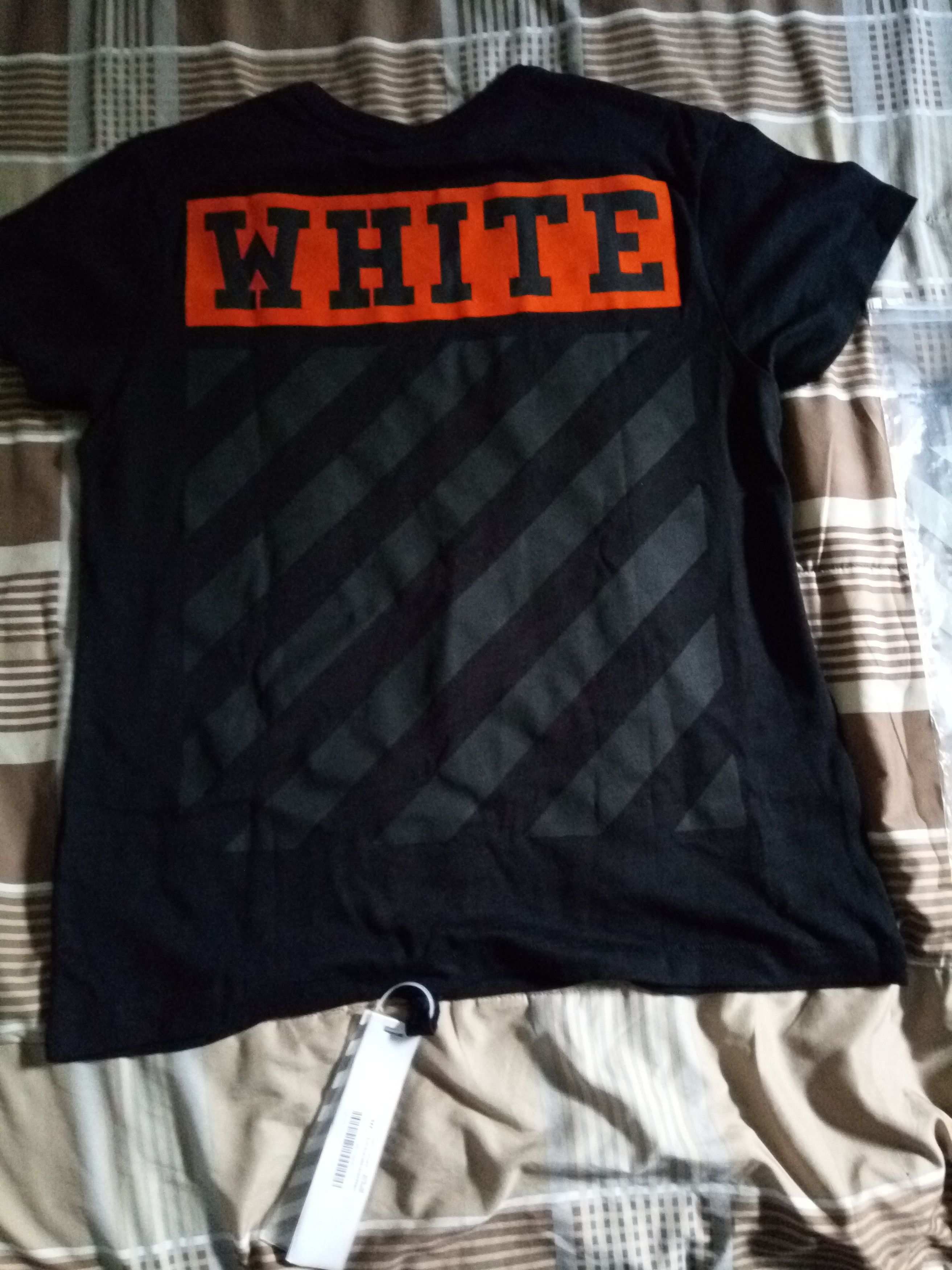 Off white orange store and black shirt