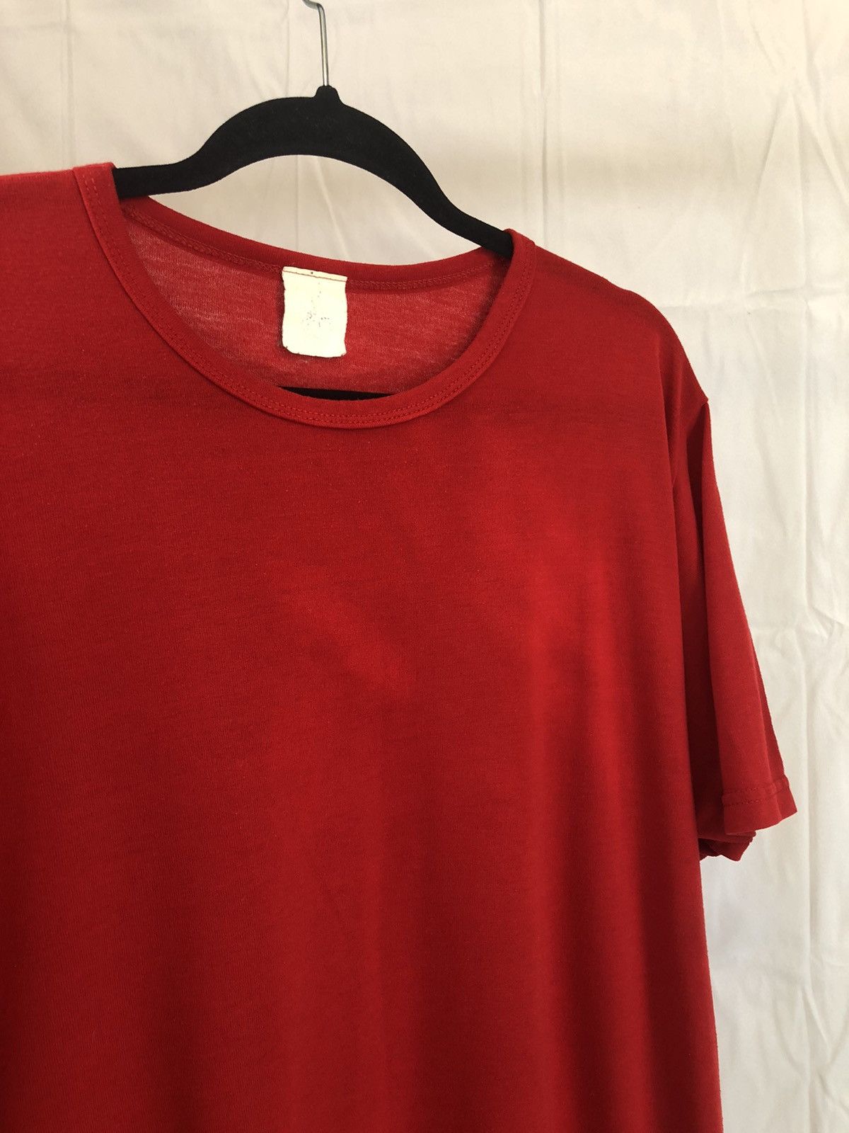 Vintage Blank Red Boxy Oversized Crew Neck Tee Size US XL / EU 56 / 4 - 4 Thumbnail