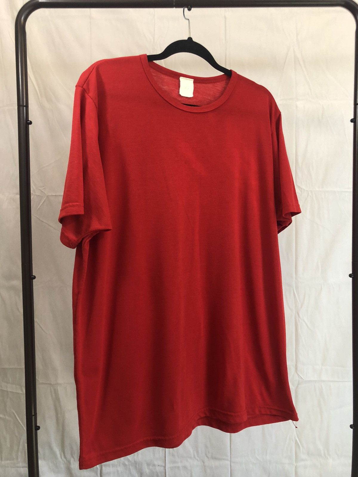 Vintage Blank Red Boxy Oversized Crew Neck Tee Size US XL / EU 56 / 4 - 3 Thumbnail