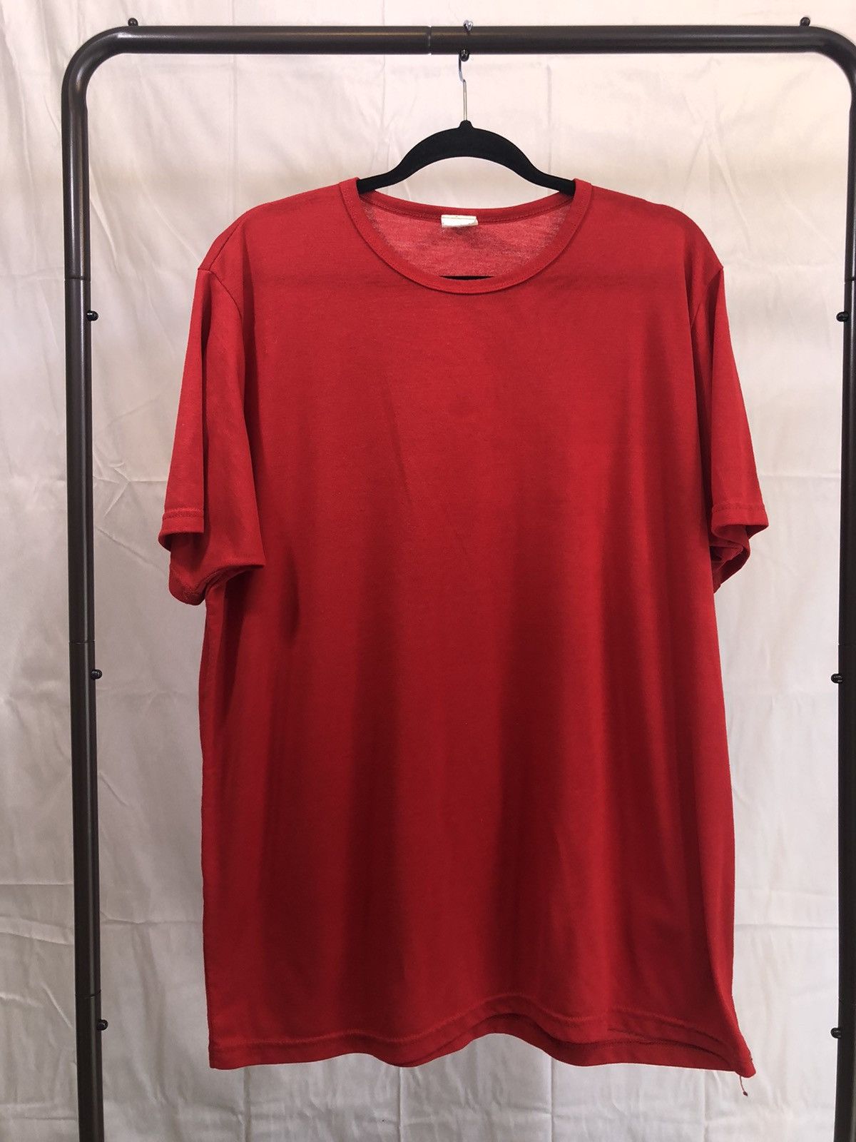 Vintage Blank Red Boxy Oversized Crew Neck Tee Size US XL / EU 56 / 4 - 1 Thumbnail