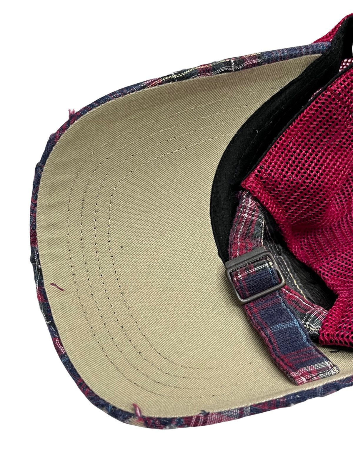 Japanese Brand DOPE🔥MISHI GAMI Smiley Distressed Tartan Trucker Hat Size ONE SIZE - 9 Thumbnail