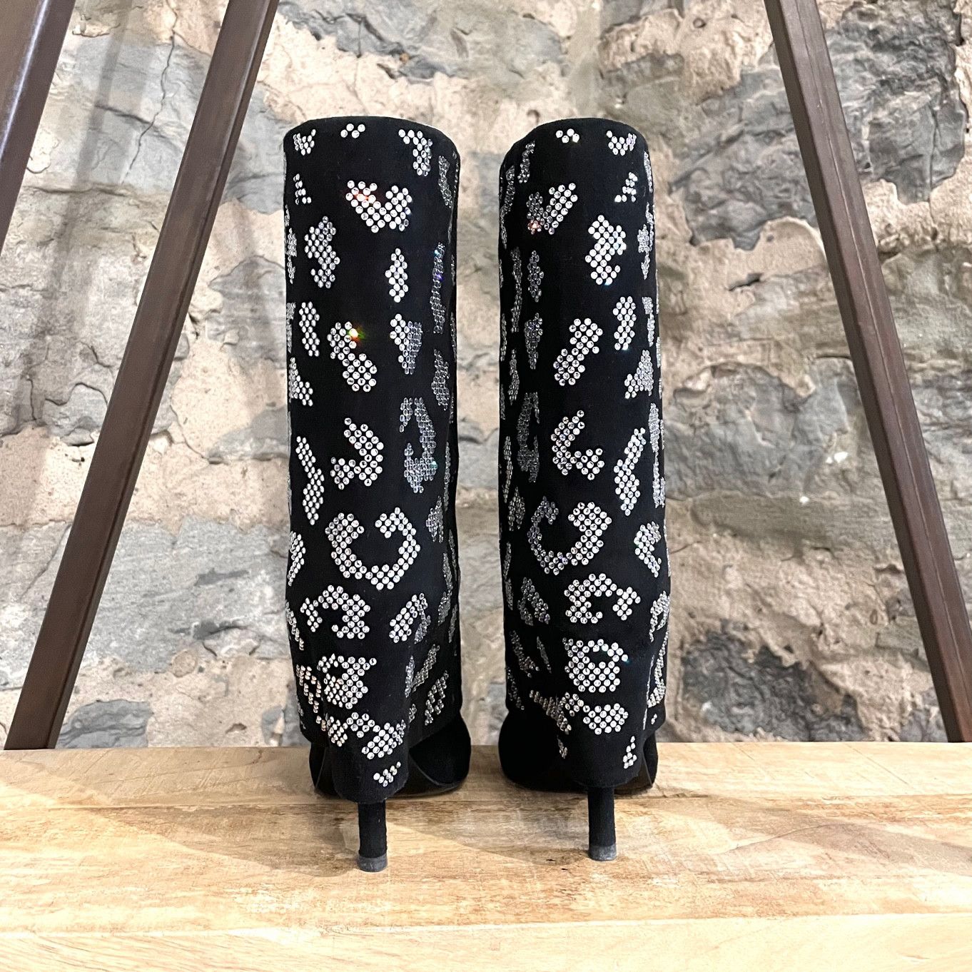 Balmain × Giuseppe Zanotti Giuseppe Zanotti x Balmain Suede Boots with Swarovski Size US 9 / IT 39 - 4 Thumbnail