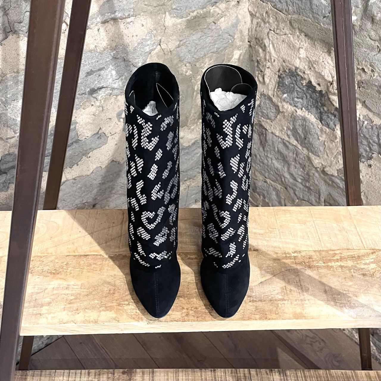 Balmain × Giuseppe Zanotti Giuseppe Zanotti x Balmain Suede Boots with Swarovski Size US 9 / IT 39 - 2 Thumbnail