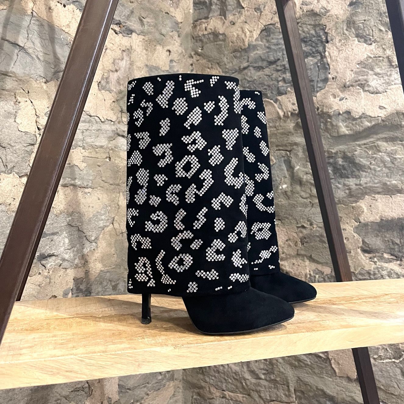 Giuseppe Zanotti x Balmain Suede Boots with Swarovski