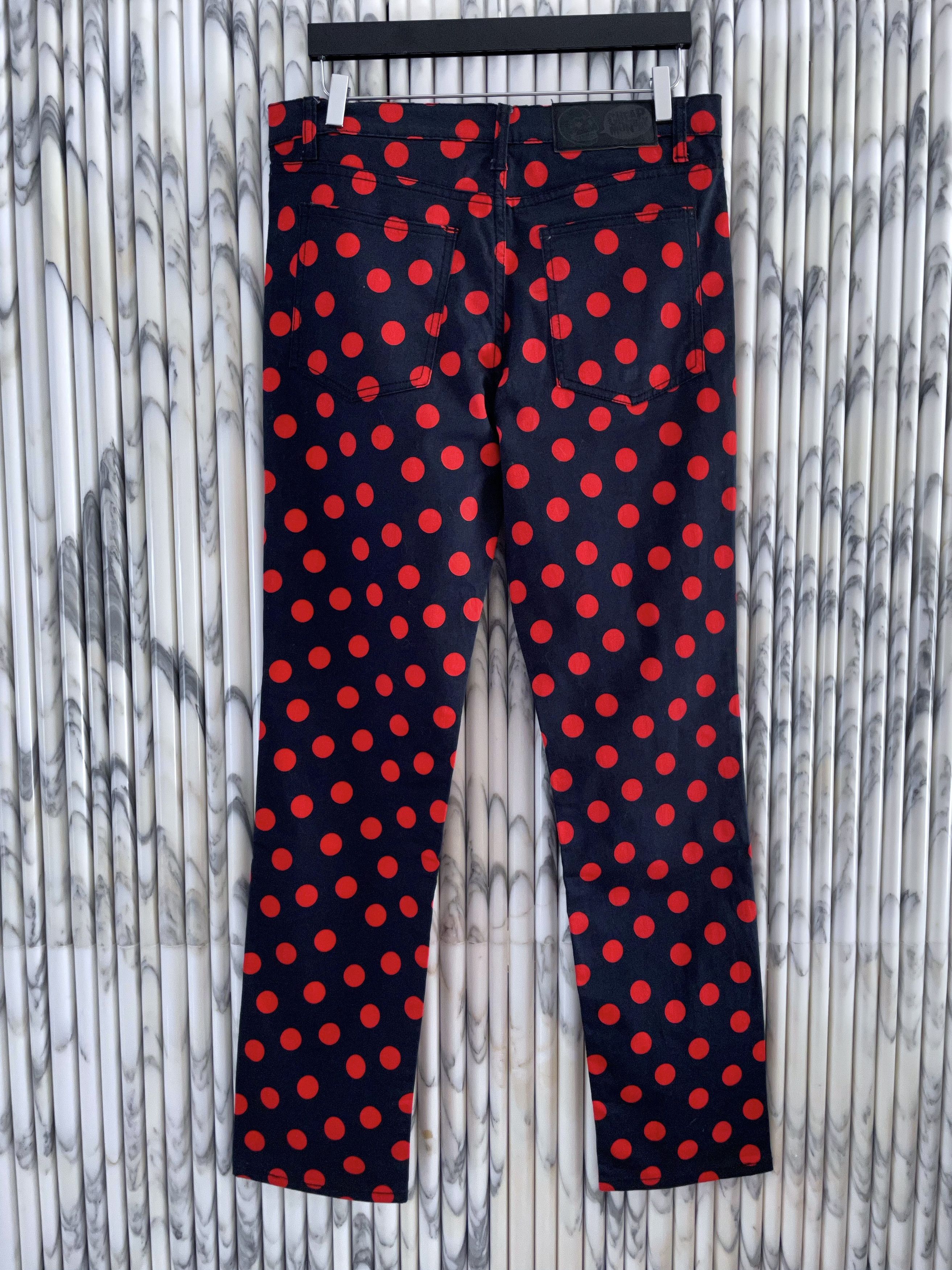 Cheap Monday RED POLKA DOT DARK BLUE SKINNY JEANS Size US 34 / EU 50 - 6 Thumbnail