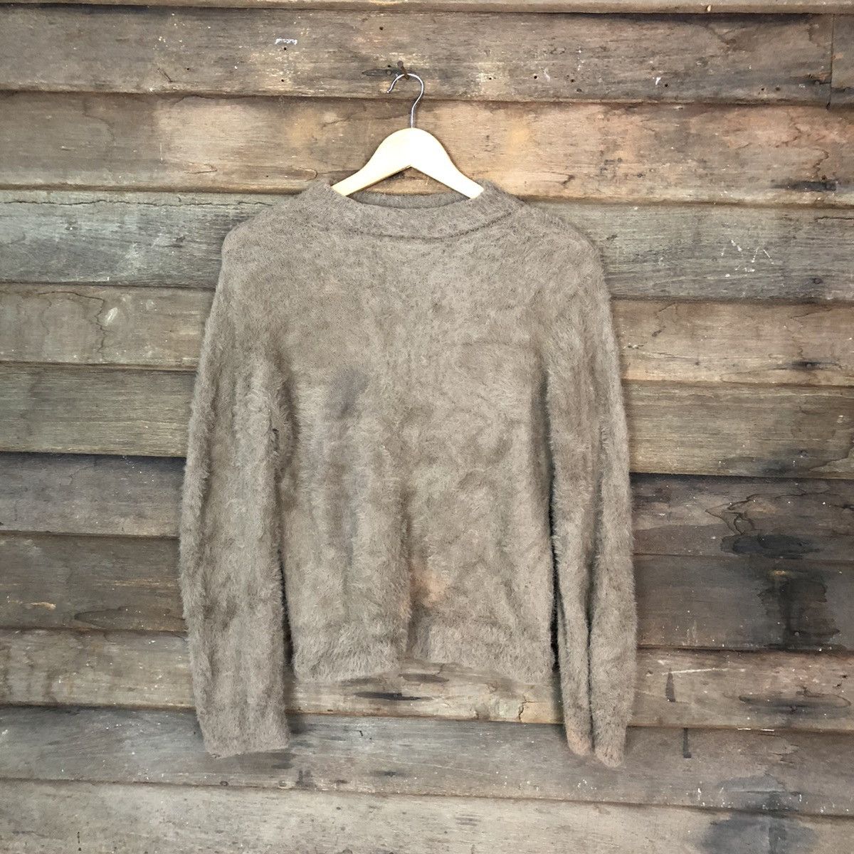 Homespun Knitwear × Japanese Brand Closshi Brown Shag Shaggy Fur Mohair Knitwear #6964 Size M / US 6-8 / IT 42-44 - 1 Thumbnail