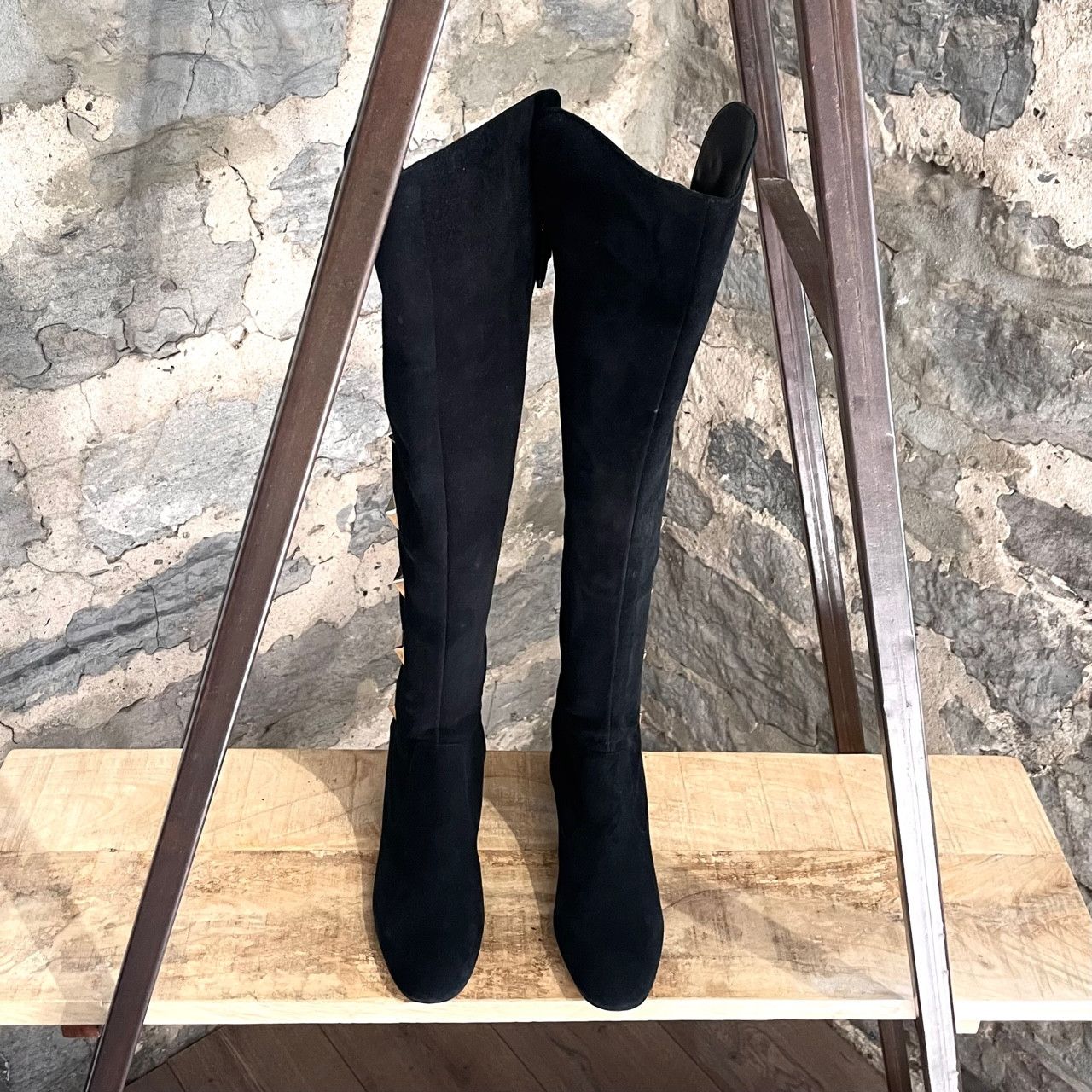 Valentino Valentino Black Suede Studded Over-the-Knee Boots Size US 10.5 / IT 40.5 - 2 Thumbnail