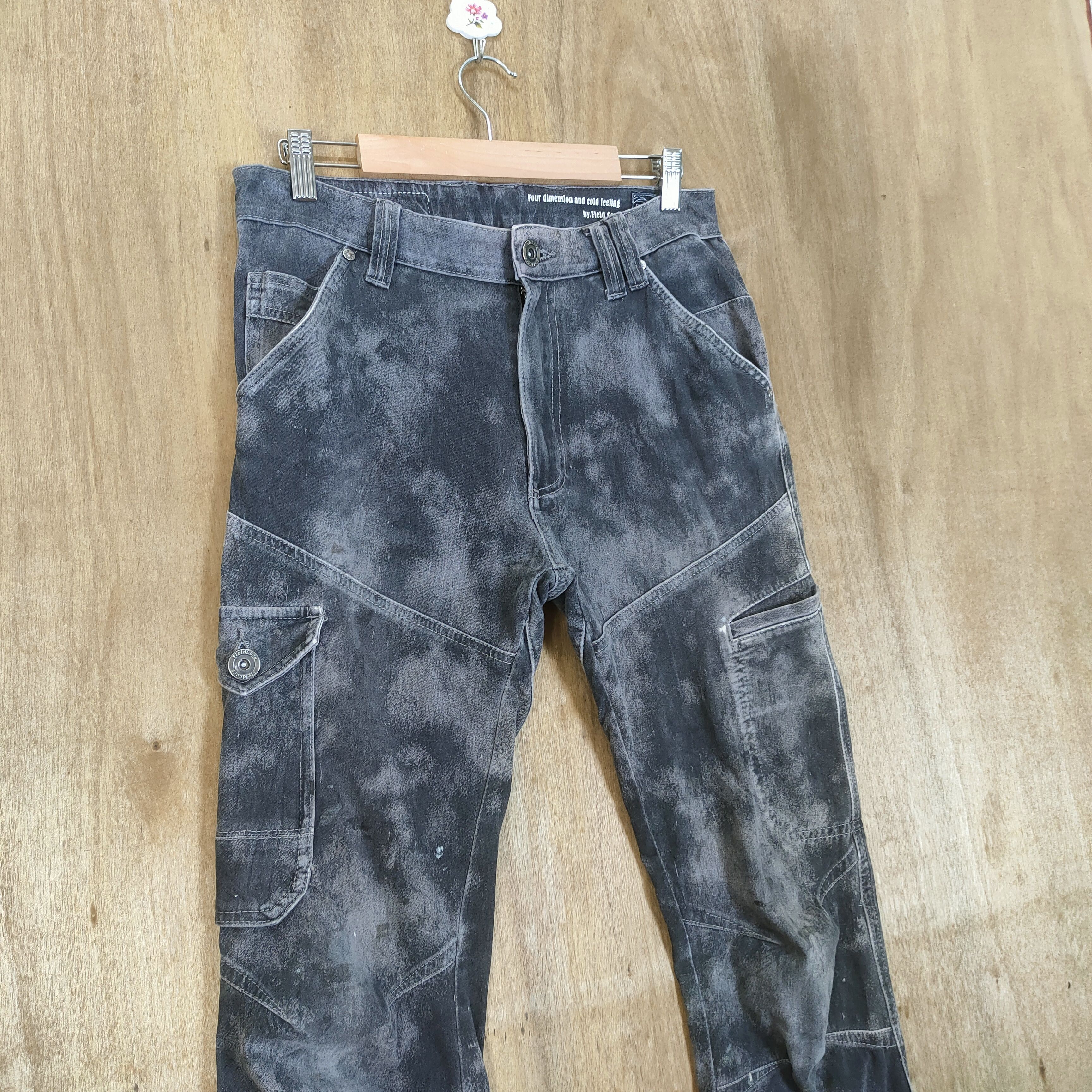 Japanese Brand W30 VINTAGE JAPANESE BLACK FADED CARGO PANTS Size US 30 / EU 46 - 6 Thumbnail