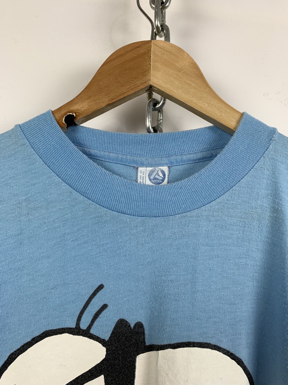 Cartoon Network 70s Vintage Snoopy Peanuts Joe Vice Made In USA Blue T-Shirt Size US M / EU 48-50 / 2 - 8 Thumbnail