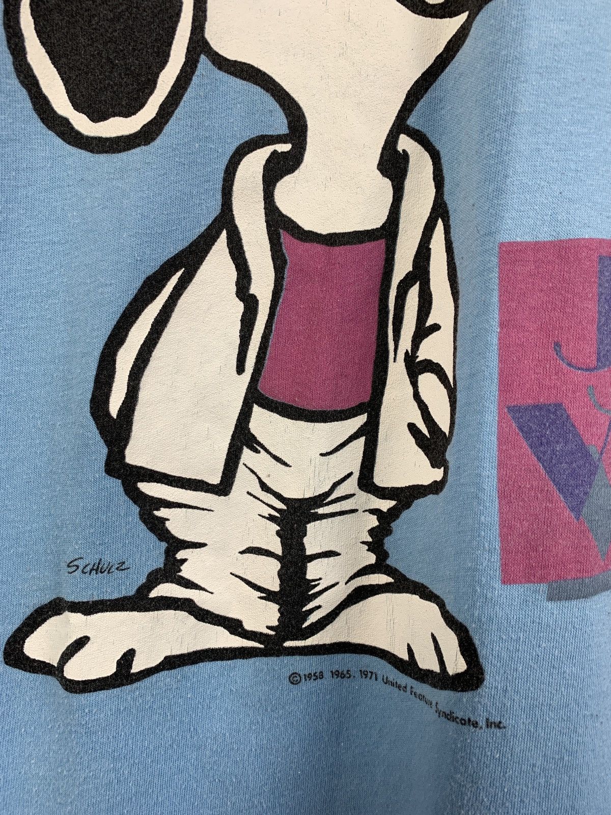 Cartoon Network 70s Vintage Snoopy Peanuts Joe Vice Made In USA Blue T-Shirt Size US M / EU 48-50 / 2 - 5 Thumbnail