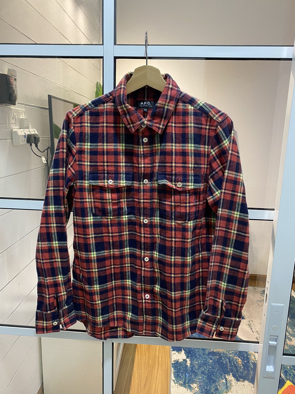A.P.C. Plaid Flannel Button Up Shirt Size US M / EU 48-50 / 2 - 2 Thumbnail