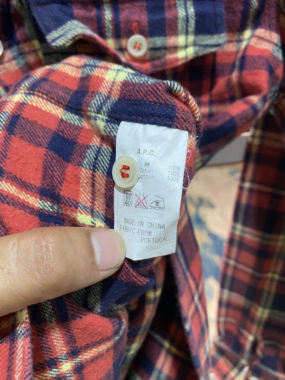 A.P.C. Plaid Flannel Button Up Shirt Size US M / EU 48-50 / 2 - 6 Thumbnail