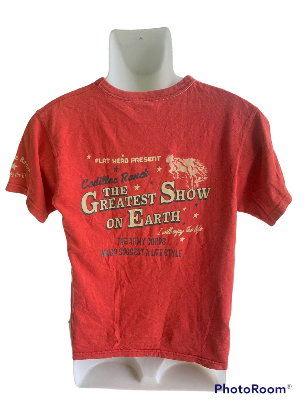 ウェア・シャツ THE FLAT HEAD Cadillac Ranch Long Beach THE FLAT HEAD Cadillac runch Embroidered Shirt Black Size 36