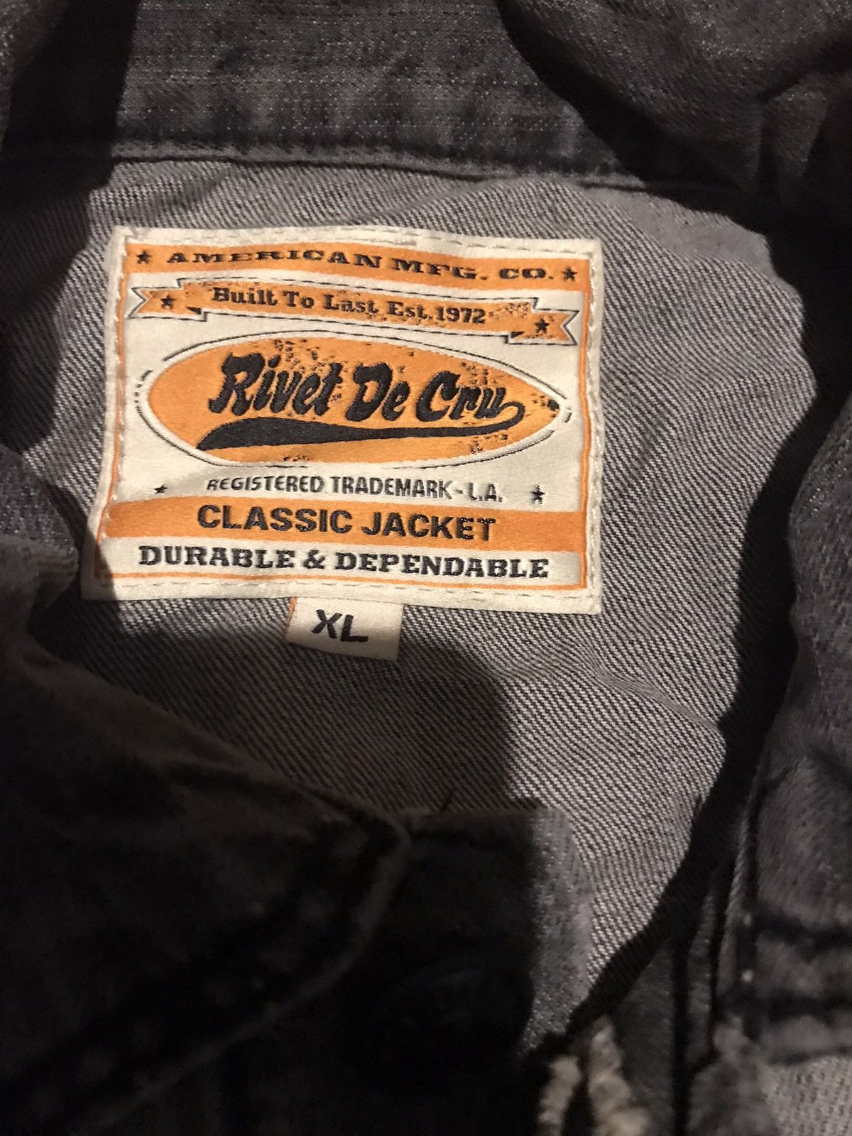 Vintage Rivet de Cru Jean Denim Jacket Sleeveless Distressed Biker Size US XL / EU 56 / 4 - 6 Thumbnail