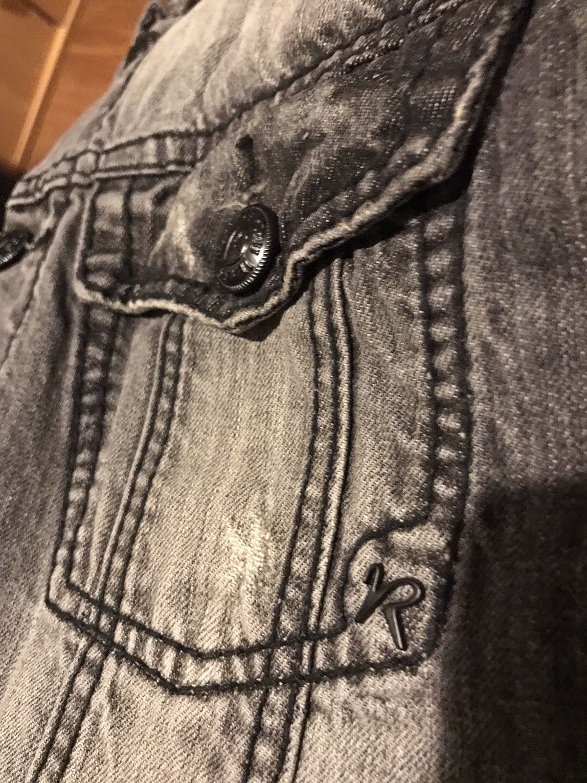 Vintage Rivet de Cru Jean Denim Jacket Sleeveless Distressed Biker Size US XL / EU 56 / 4 - 13 Thumbnail