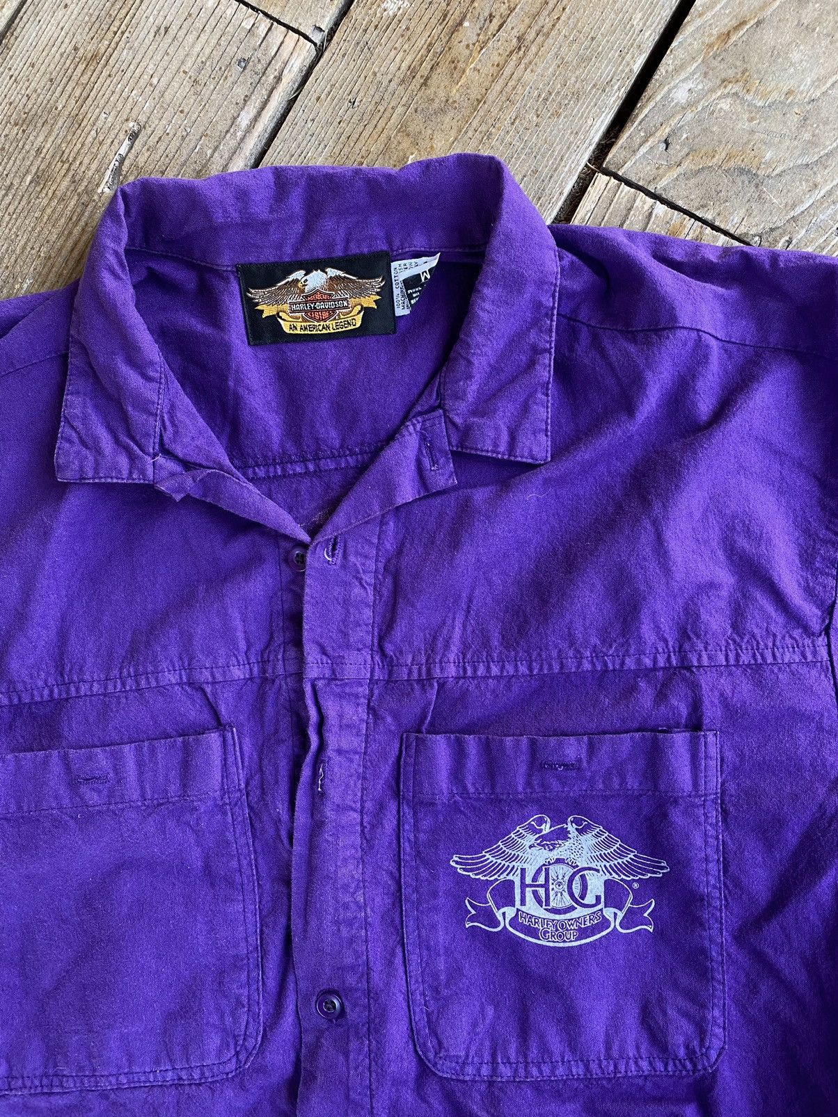Harley Davidson × Vintage 1994 Harley Davidson Button-Up Short Sleeve Work Shirt Size US M / EU 48-50 / 2 - 3 Thumbnail