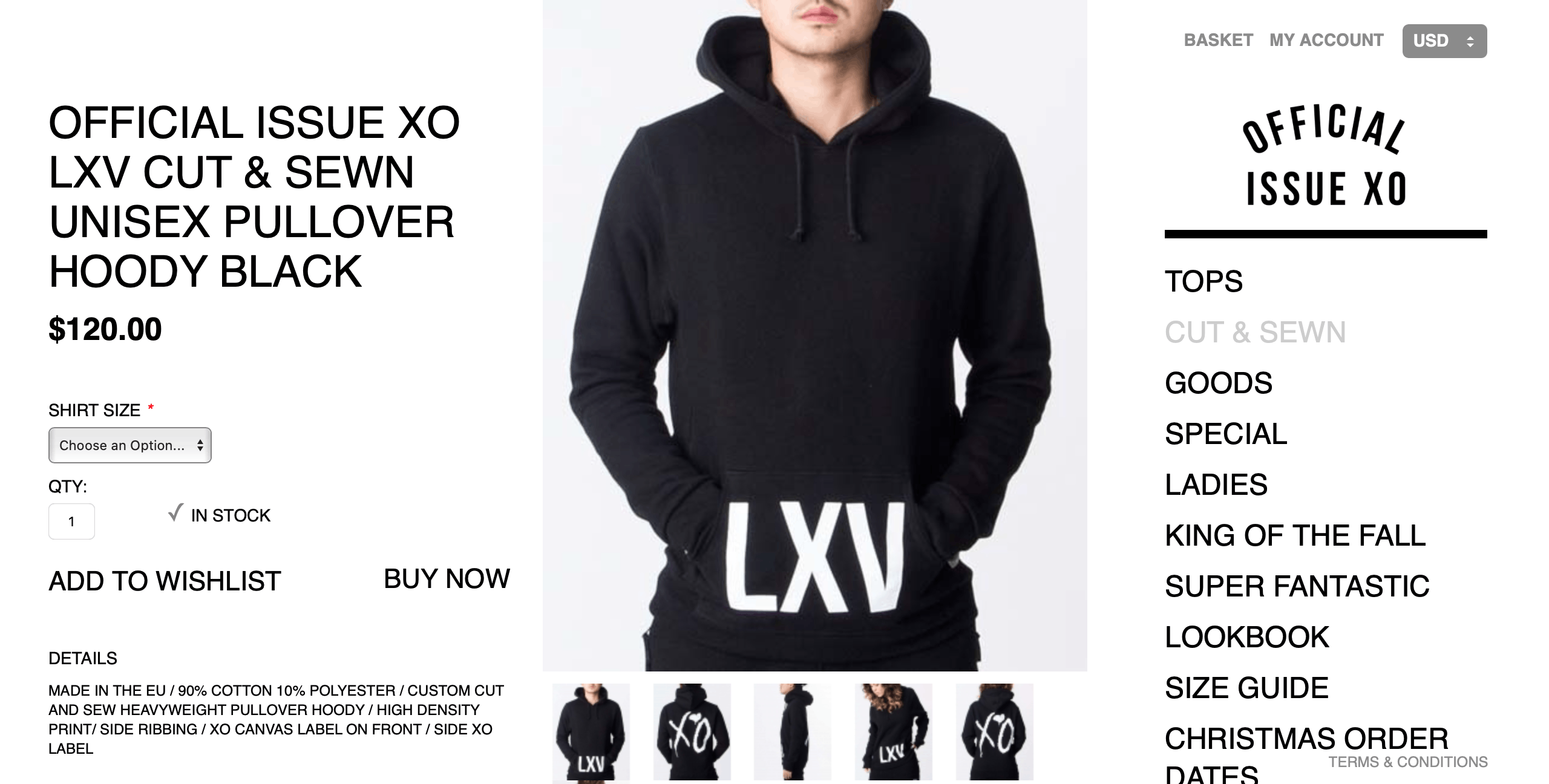The Weeknd THE WEEKND OFFICIAL ISSUE XO LXV CUT & SEWN HOODIE 2XO14 Size US M / EU 48-50 / 2 - 3 Thumbnail