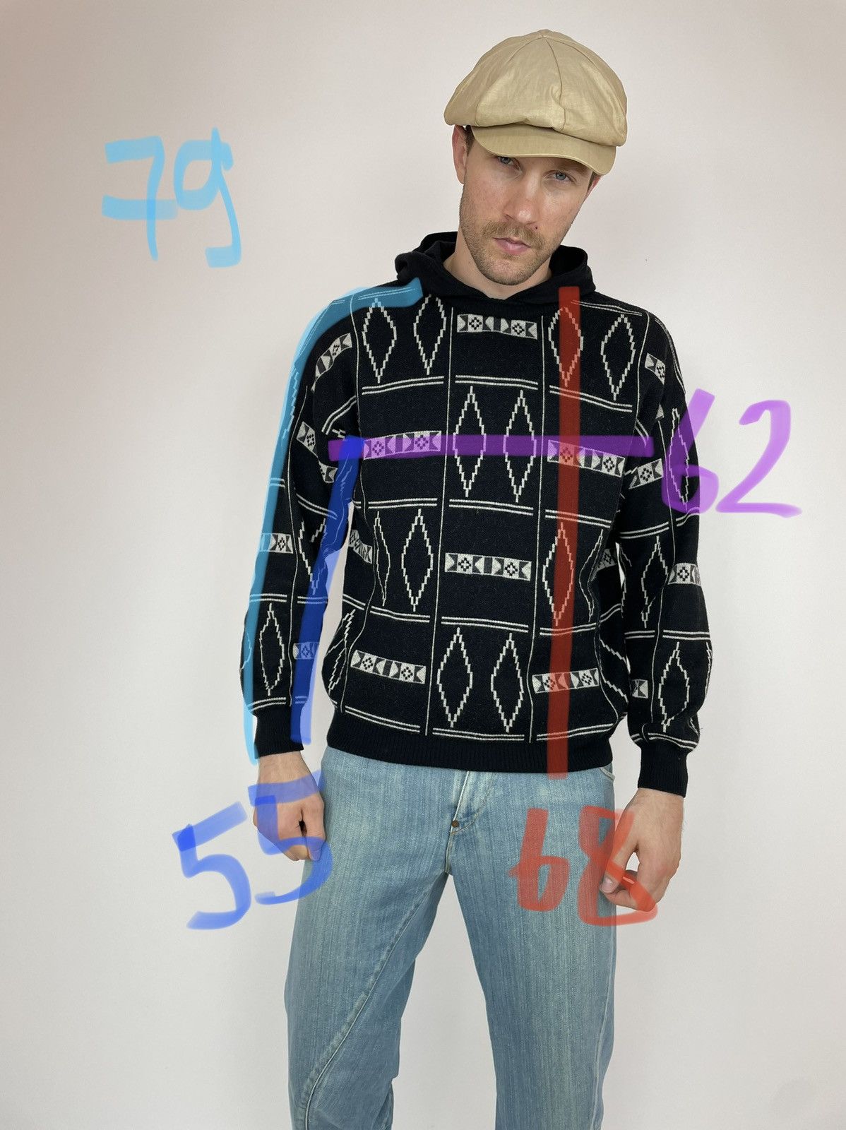 Vintage GIUNGO UOMO Vintage wool hooded sweater size 52 Size US L / EU 52-54 / 3 - 15 Thumbnail