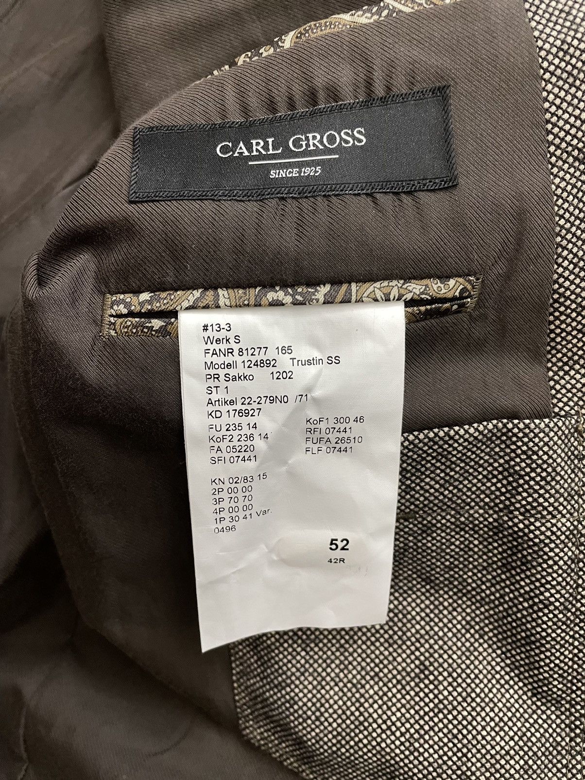 Other CARL GROSS Wool Blazer jacket size 42R / 52 Size 42R - 5 Thumbnail