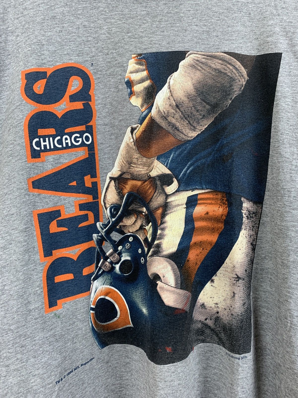 NFL 1996 Vintage Chicago Bears Nutmeg Mills Grey T-Shirt Size US XL / EU 56 / 4 - 4 Thumbnail