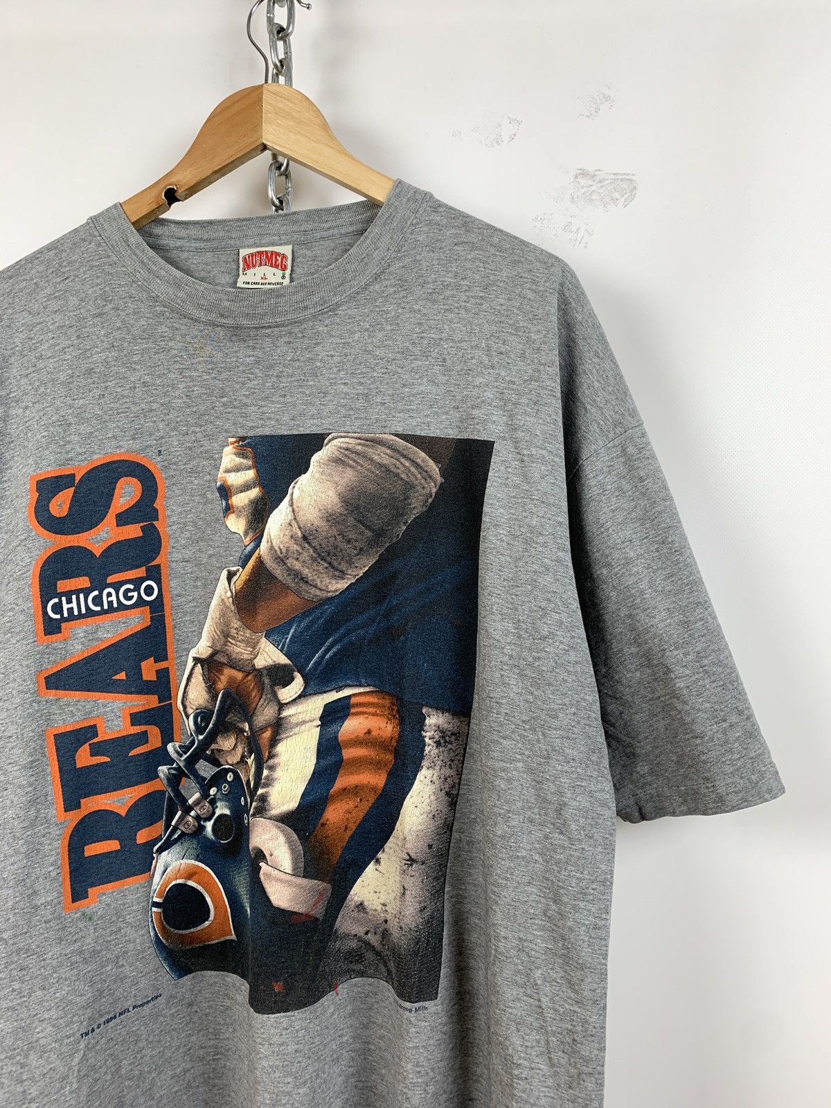 NFL 1996 Vintage Chicago Bears Nutmeg Mills Grey T-Shirt Size US XL / EU 56 / 4 - 3 Thumbnail