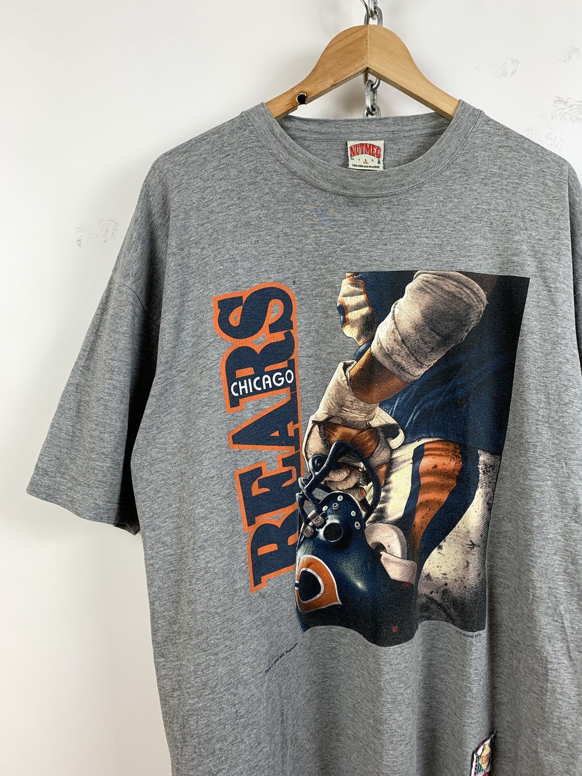 NFL 1996 Vintage Chicago Bears Nutmeg Mills Grey T-Shirt Size US XL / EU 56 / 4 - 2 Thumbnail