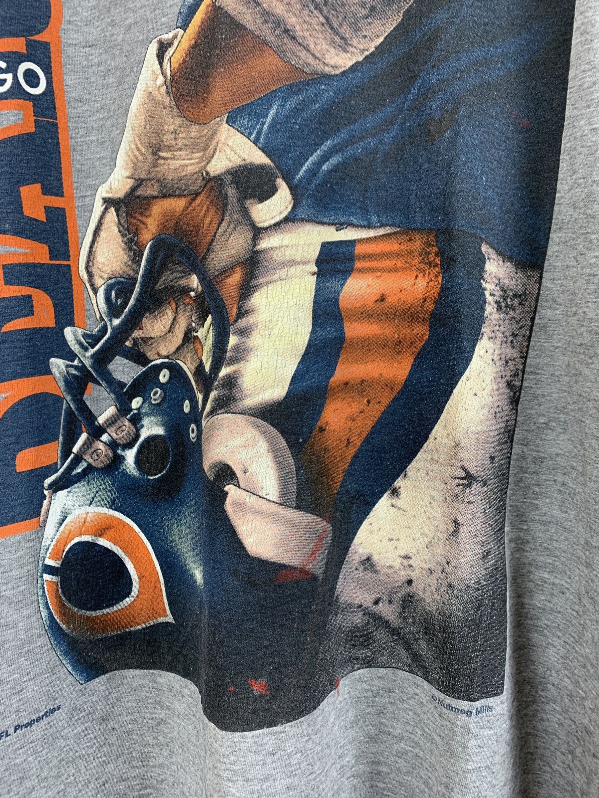 NFL 1996 Vintage Chicago Bears Nutmeg Mills Grey T-Shirt Size US XL / EU 56 / 4 - 5 Thumbnail