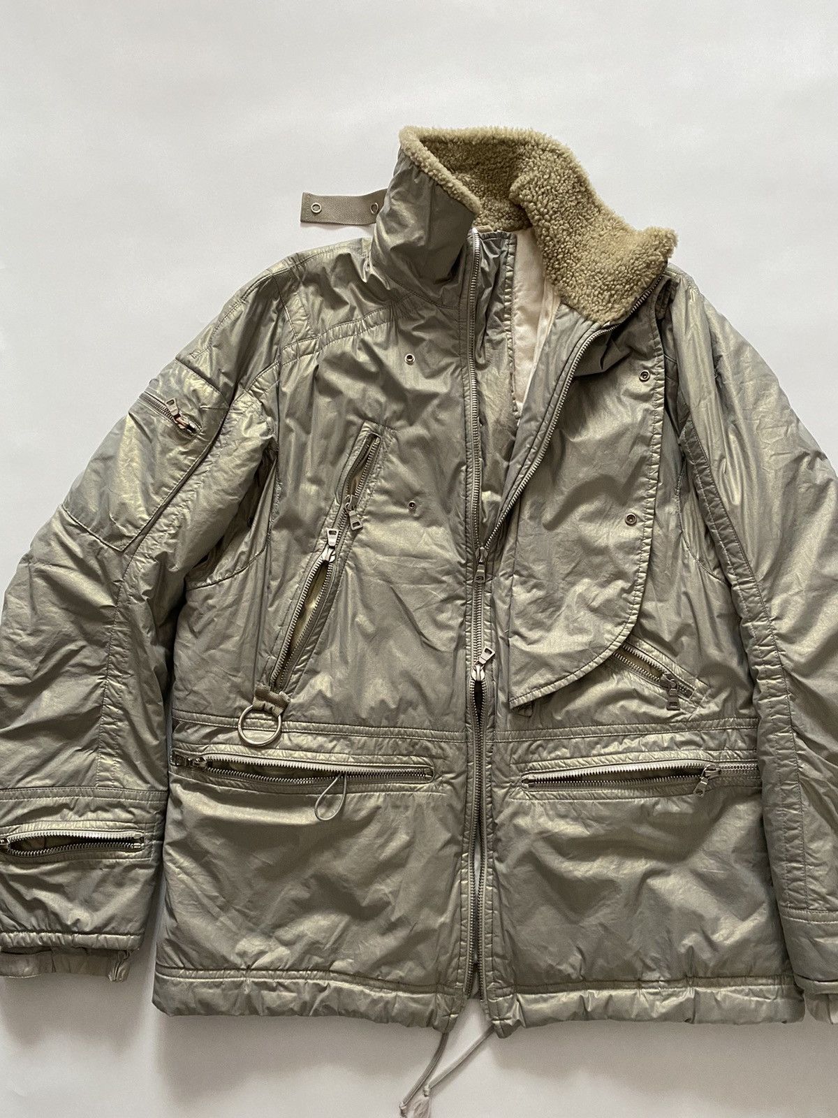 Prada Prada Silver Astro Jacket 90’s Luna Rossa Fur Collar Puffer Size US M / EU 48-50 / 2 - 3 Thumbnail
