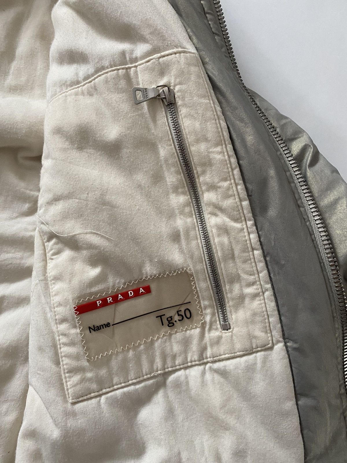 Prada Prada Silver Astro Jacket 90’s Luna Rossa Fur Collar Puffer Size US M / EU 48-50 / 2 - 7 Thumbnail