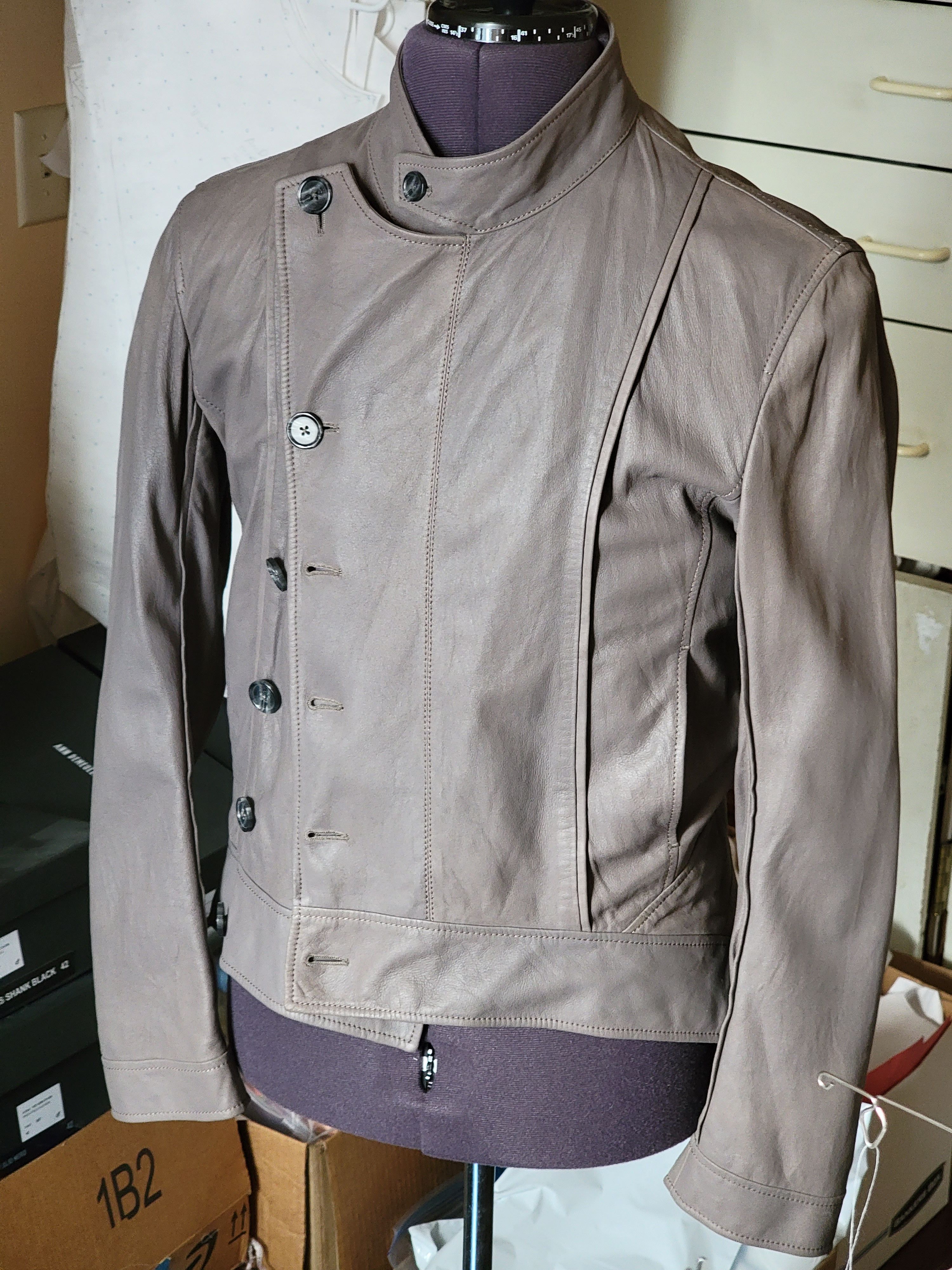Ann Demeulemeester SS 2011 Ann D Leather Fencing Jacket size Small