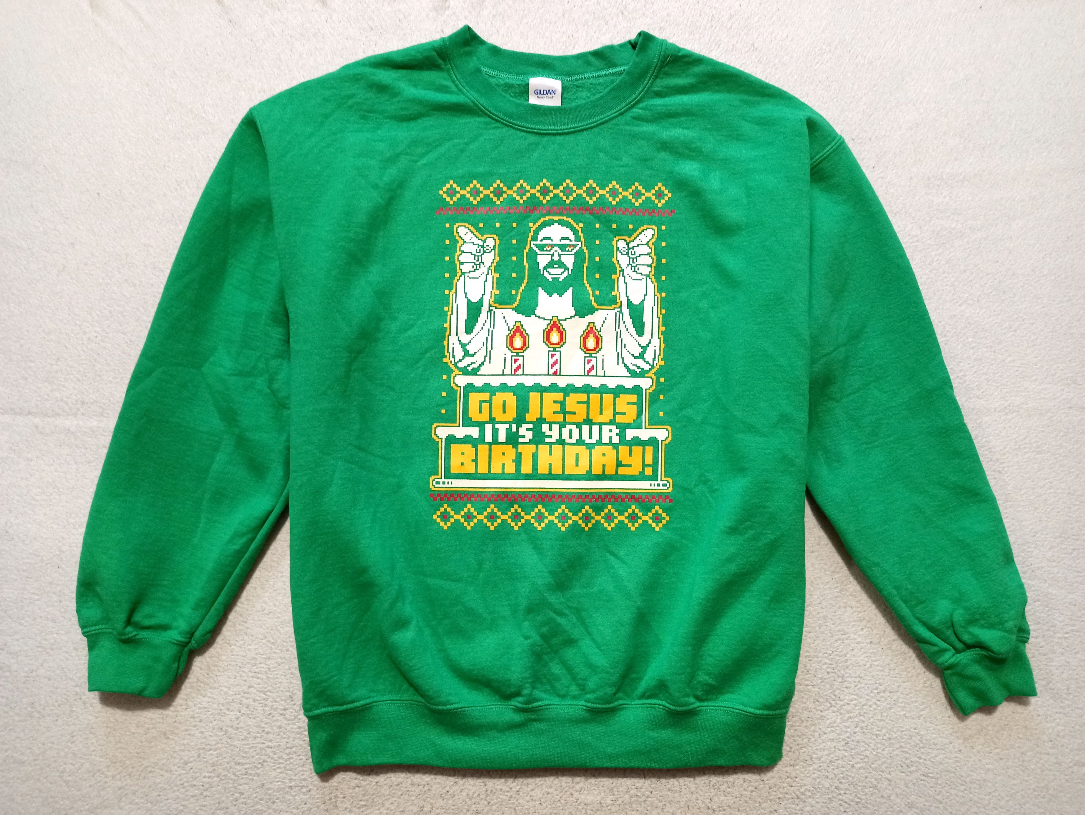 Gildan Go Jesus It's Your Birthday Sweatshirt Size US L / EU 52-54 / 3 - 1 Thumbnail