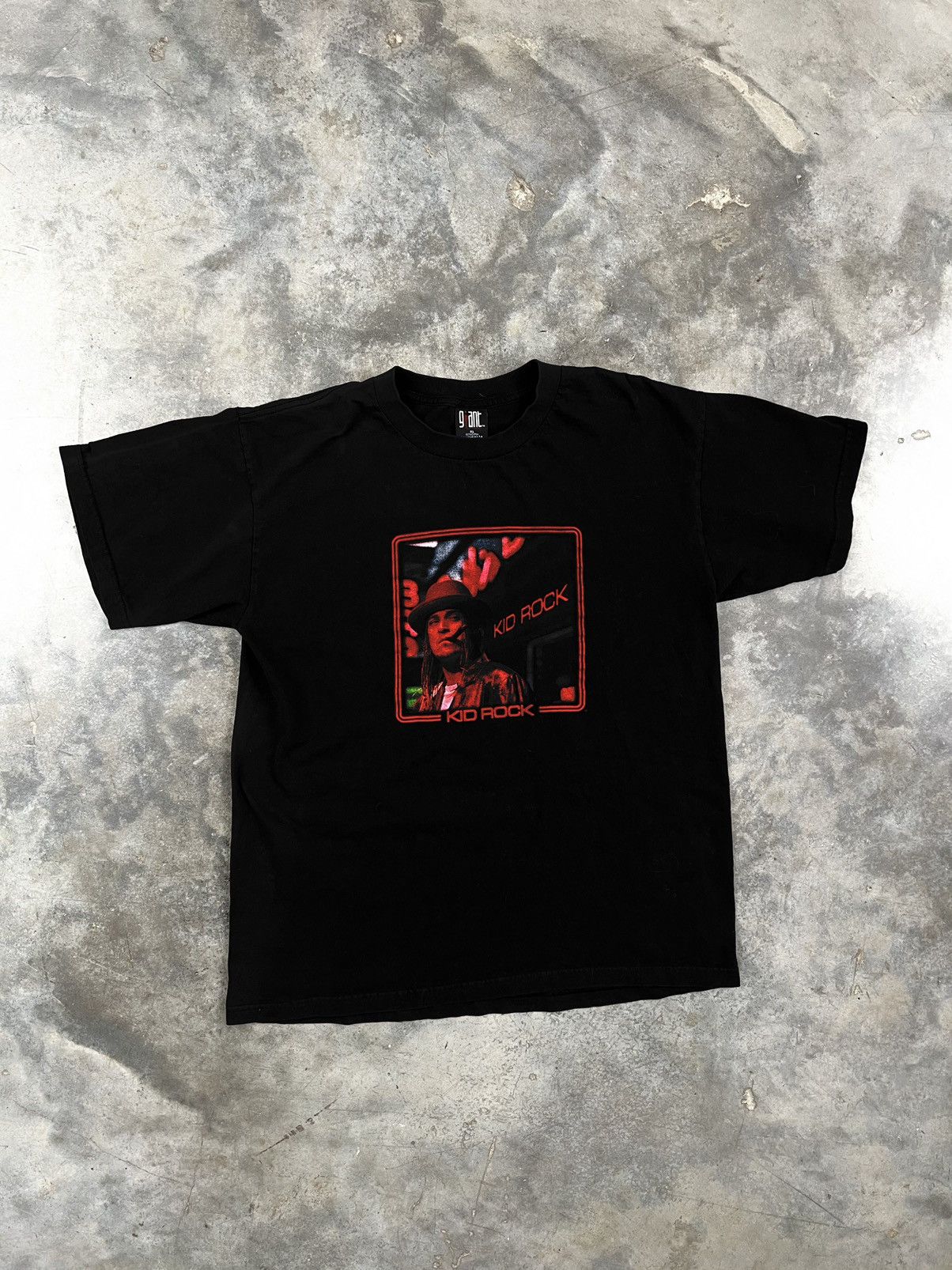 Giant × Vintage Vintage 90s Kid Rock Portrait / Face Tee Black Sz. XL Print Size US XL / EU 56 / 4 - 1 Thumbnail