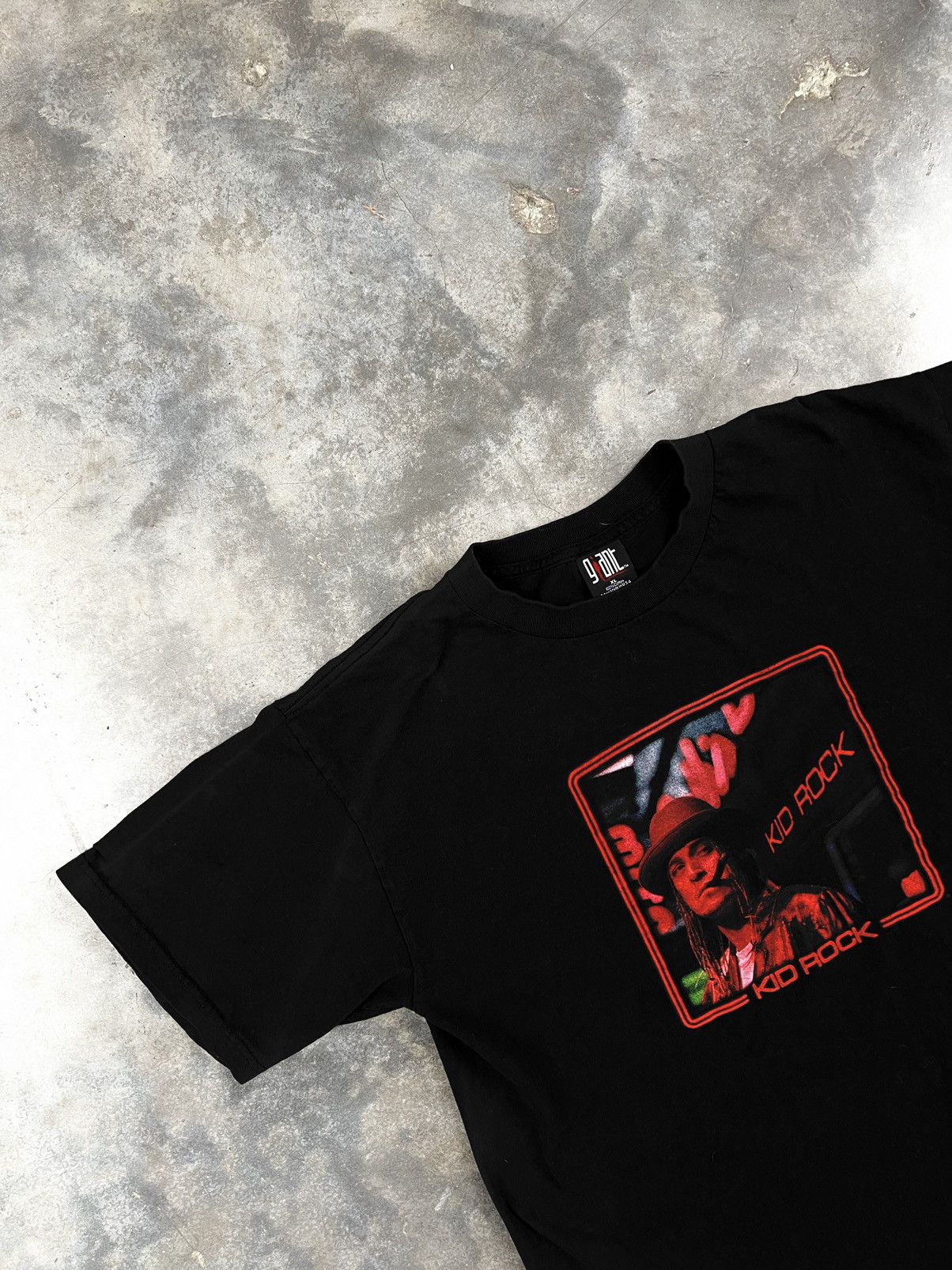 Giant × Vintage Vintage 90s Kid Rock Portrait / Face Tee Black Sz. XL Print Size US XL / EU 56 / 4 - 2 Thumbnail